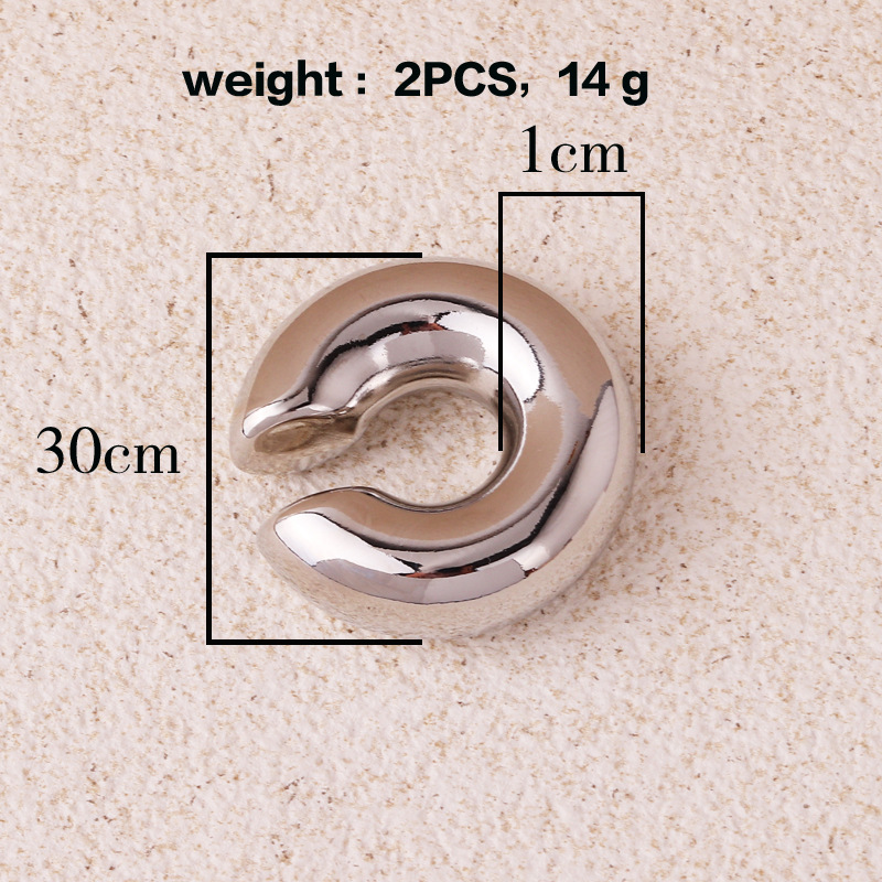 1 Pair Ig Style Simple Style Solid Color Plating Copper 18k Gold Plated Ear Cuffs display picture 1