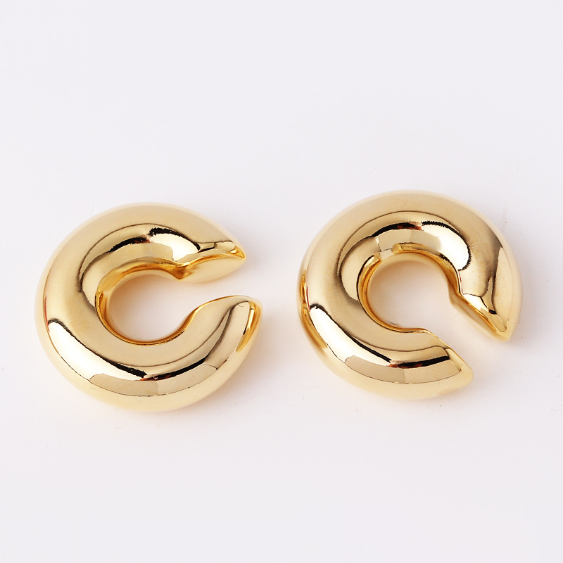 1 Pair Ig Style Simple Style Solid Color Plating Copper 18k Gold Plated Ear Cuffs display picture 8