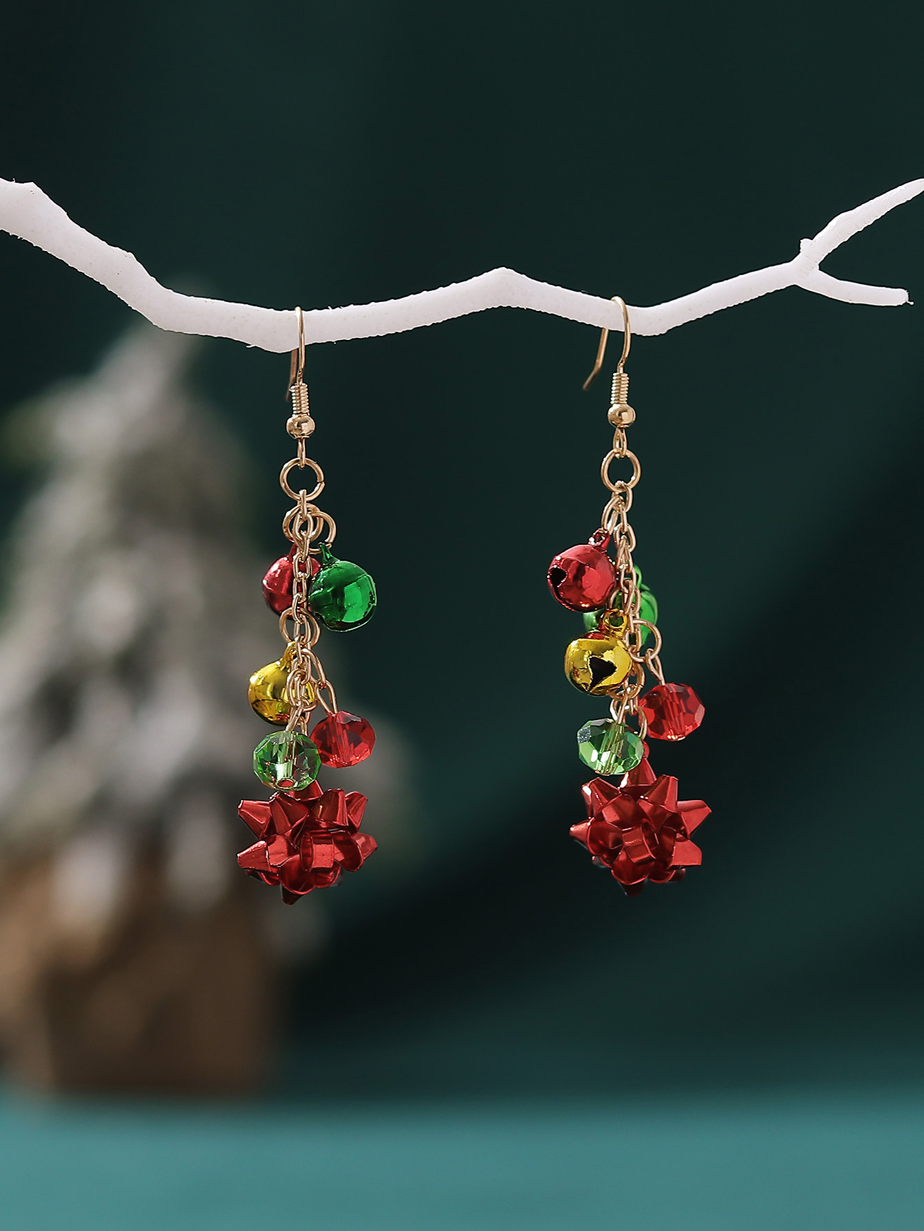 Wholesale Jewelry Cute Flower Bell Snowflake Alloy Tassel Drop Earrings display picture 1