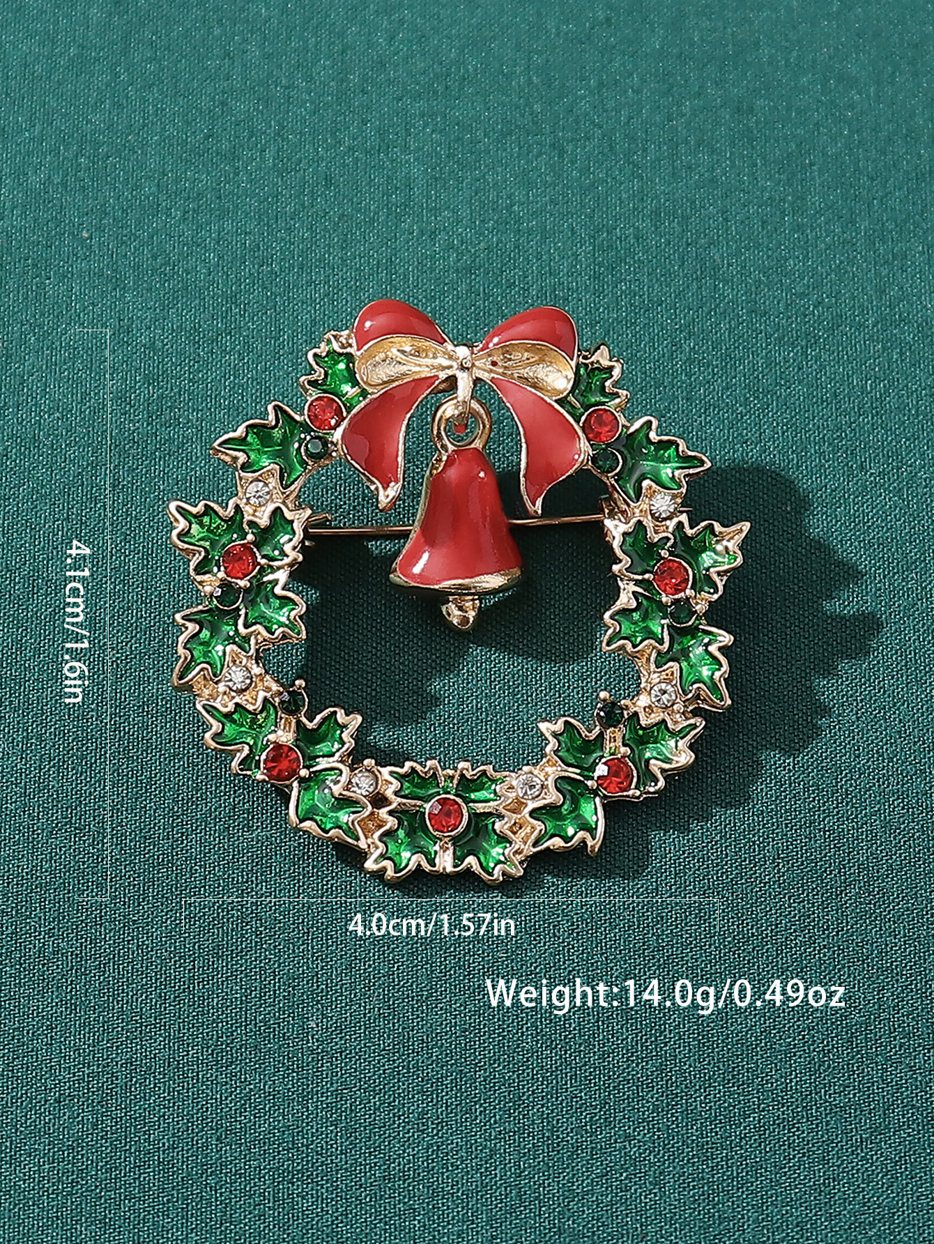 Sweet Wreath Bow Knot Bell Alloy Enamel Inlay Artificial Rhinestones Women's Brooches 1 Piece display picture 5