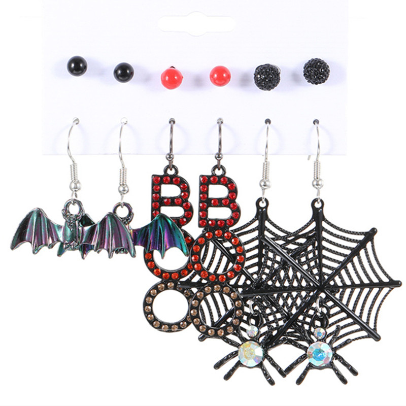 1 Set Funny Pumpkin Spider Ghost Enamel Plating Inlay Alloy Metal Acrylic Rhinestones Zircon Gold Plated Rhodium Plated Silver Plated Drop Earrings Ear Studs display picture 14