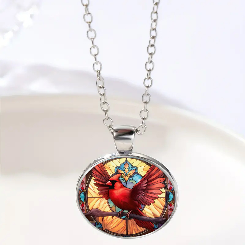 French Style Streetwear Bird Alloy Inlay Glass Unisex Pendant Necklace display picture 7