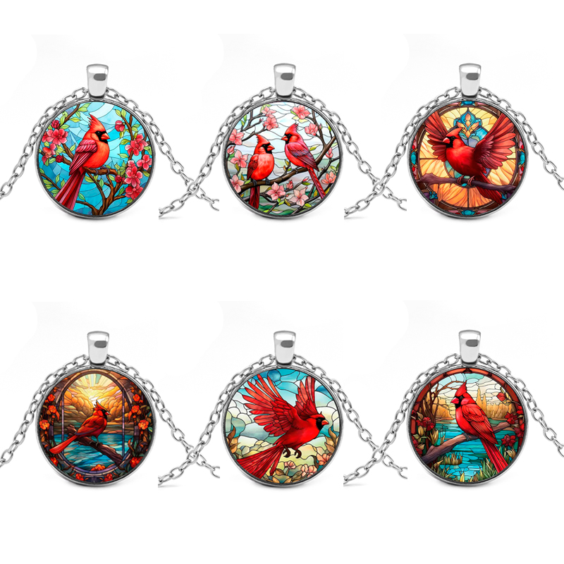 French Style Streetwear Bird Alloy Inlay Glass Unisex Pendant Necklace display picture 9