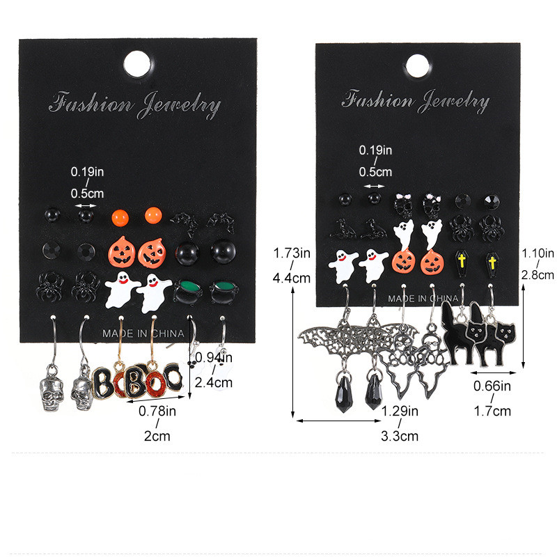 1 Set Funny Pumpkin Spider Ghost Enamel Plating Inlay Alloy Metal Acrylic Rhinestones Zircon Gold Plated Rhodium Plated Silver Plated Drop Earrings Ear Studs display picture 6