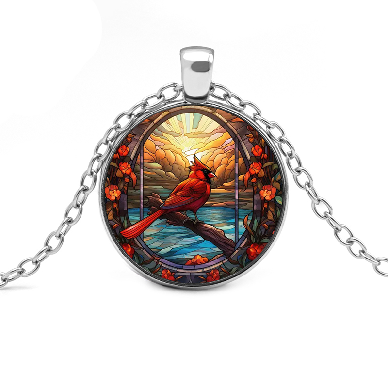 French Style Streetwear Bird Alloy Inlay Glass Unisex Pendant Necklace display picture 4