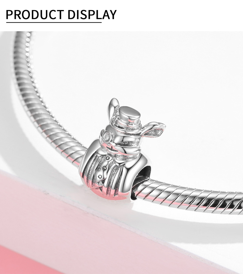 Cute Rabbit Sterling Silver Jewelry Accessories display picture 5