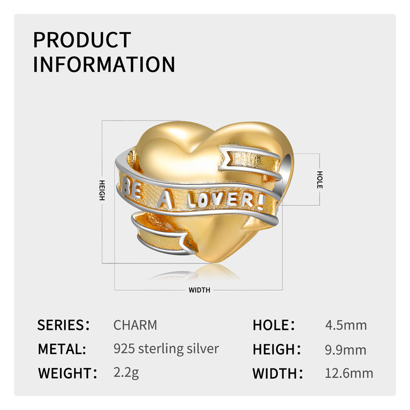 Ig Style Simple Style Letter Heart Shape Sterling Silver Plating Jewelry Accessories display picture 3