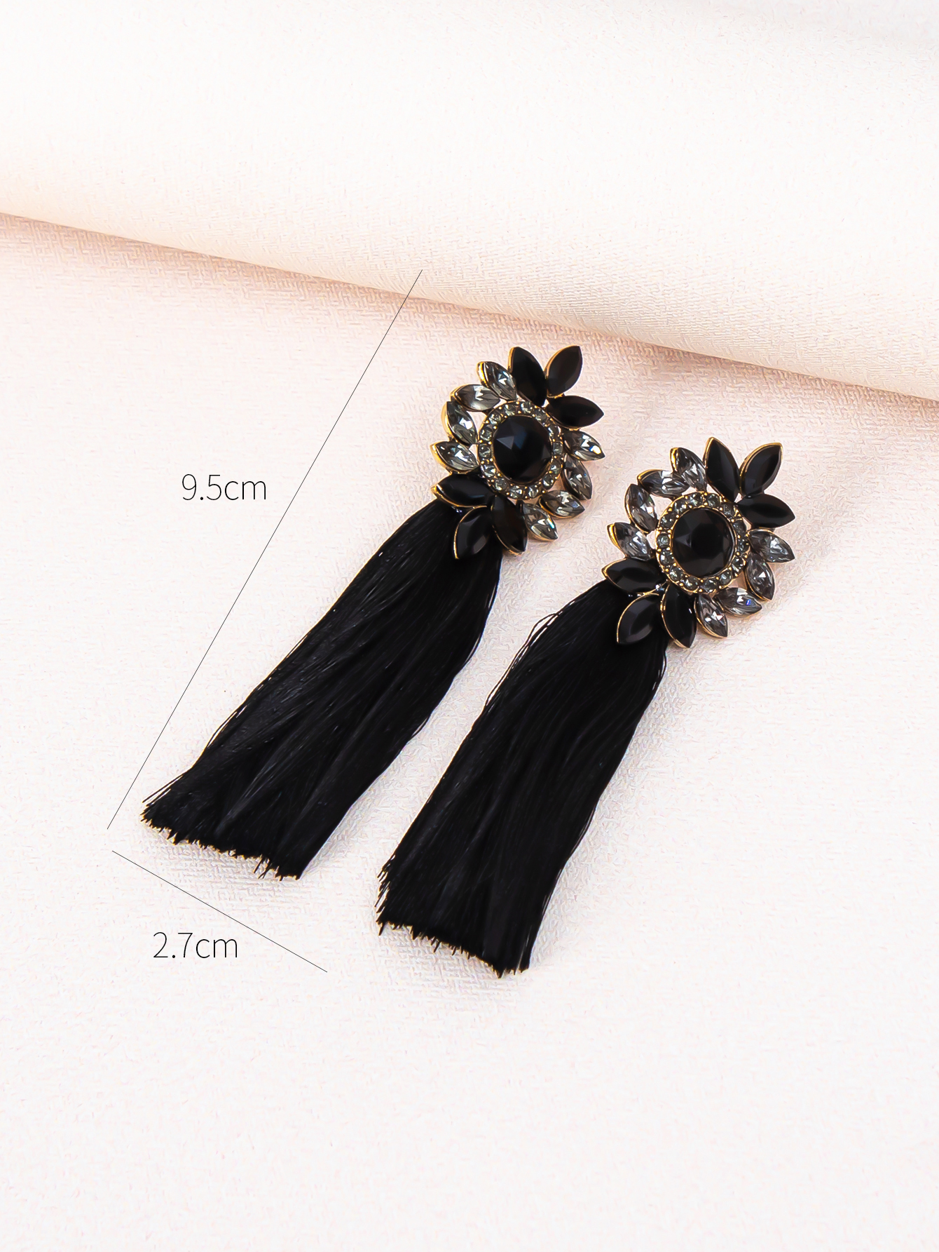 1 Pair Ig Style Glam Flower Inlay Alloy Glass Drop Earrings display picture 3