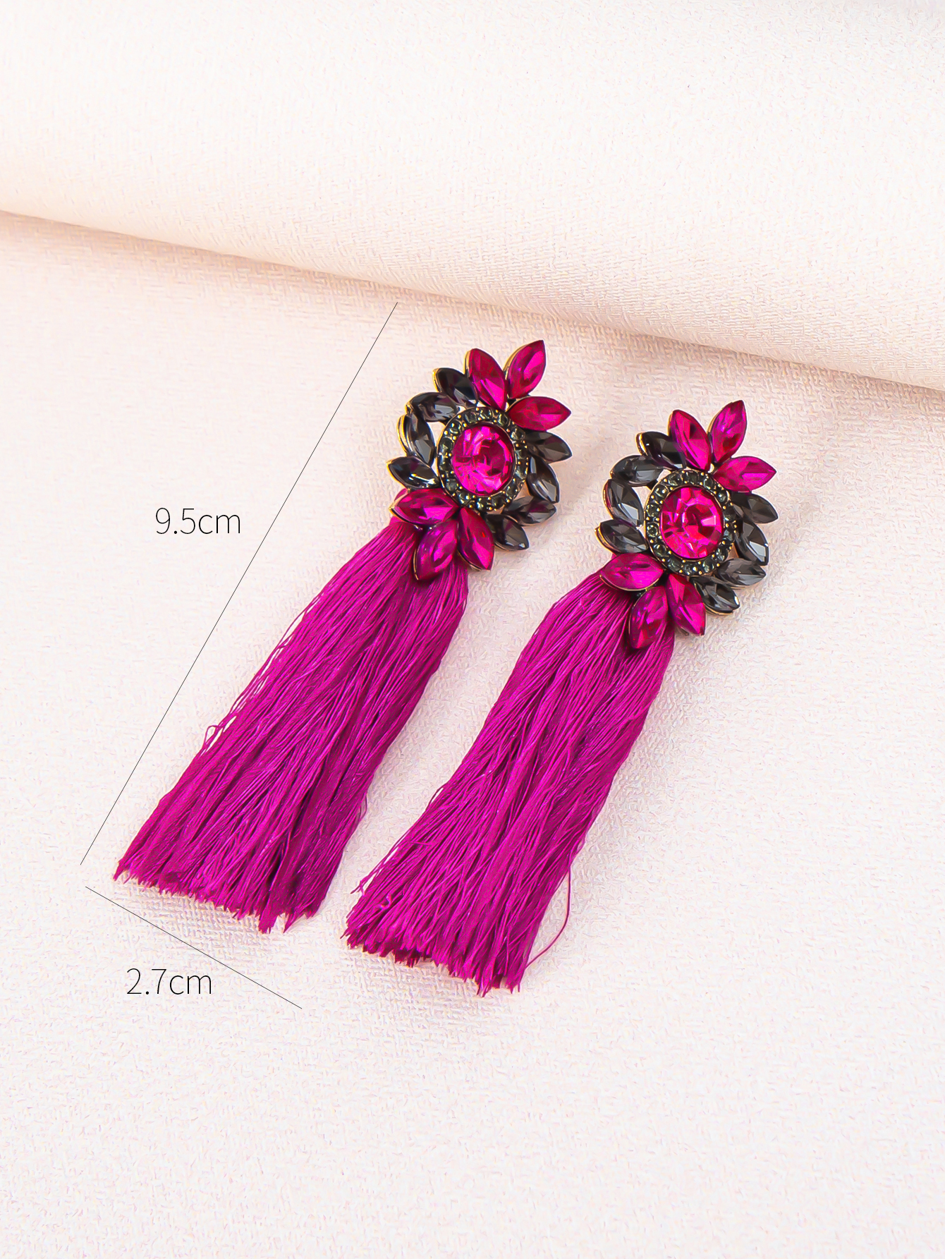 1 Pair Ig Style Glam Flower Inlay Alloy Glass Drop Earrings display picture 5