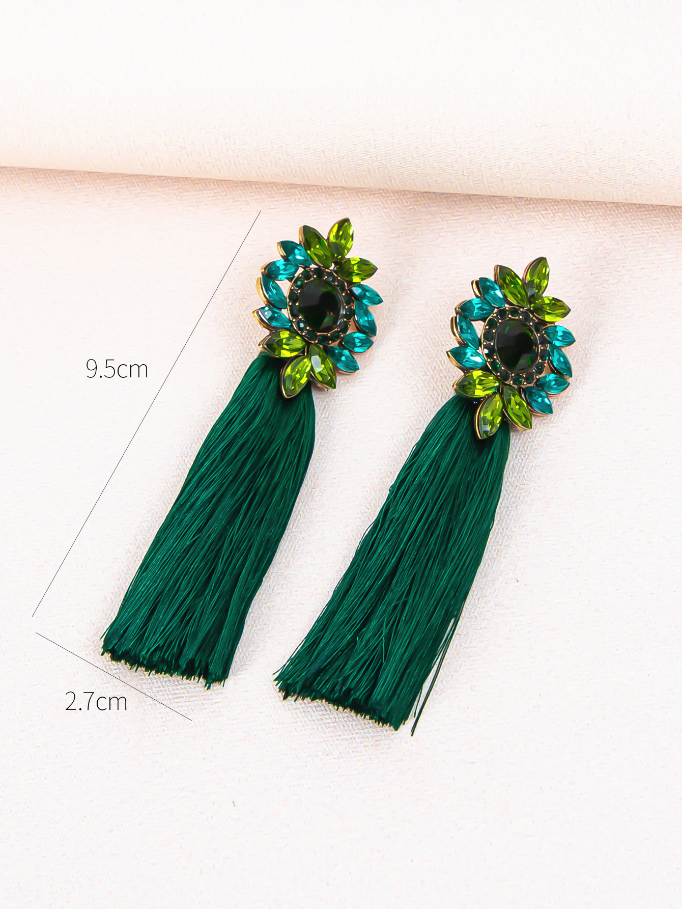 1 Pair Ig Style Glam Flower Inlay Alloy Glass Drop Earrings display picture 6