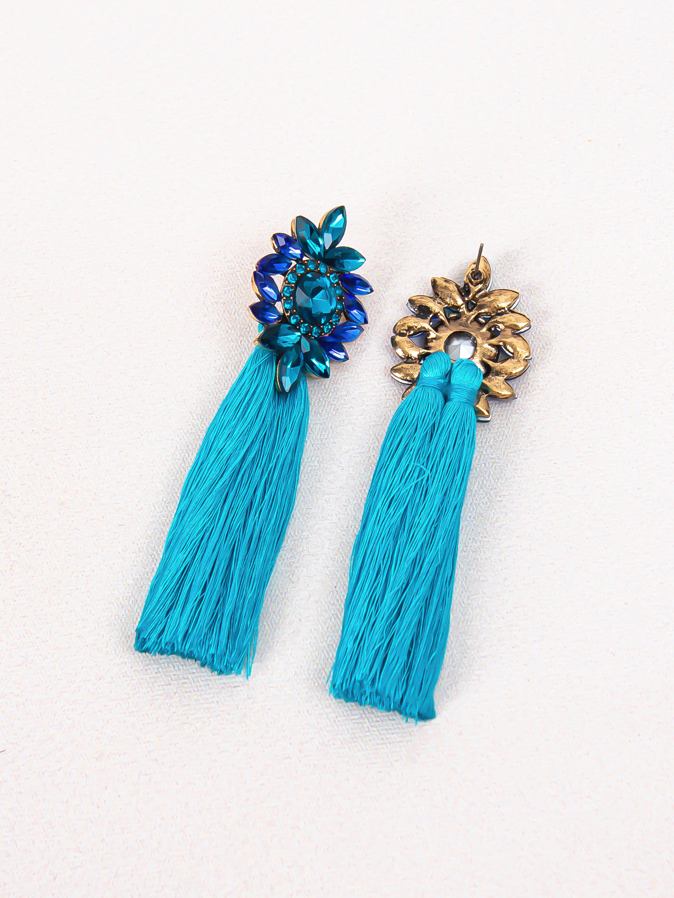 1 Pair Ig Style Glam Flower Inlay Alloy Glass Drop Earrings display picture 8