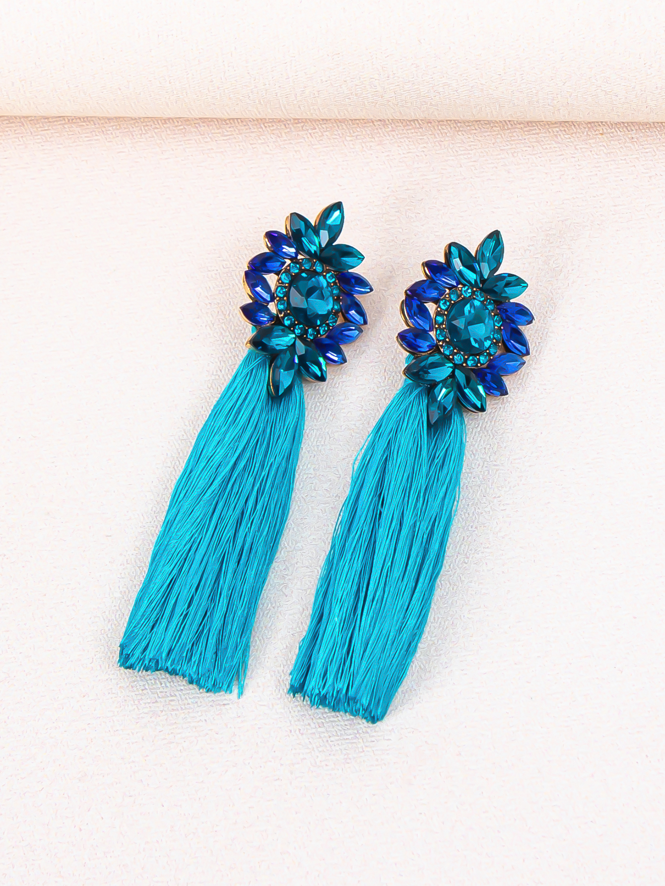 1 Pair Ig Style Glam Flower Inlay Alloy Glass Drop Earrings display picture 9