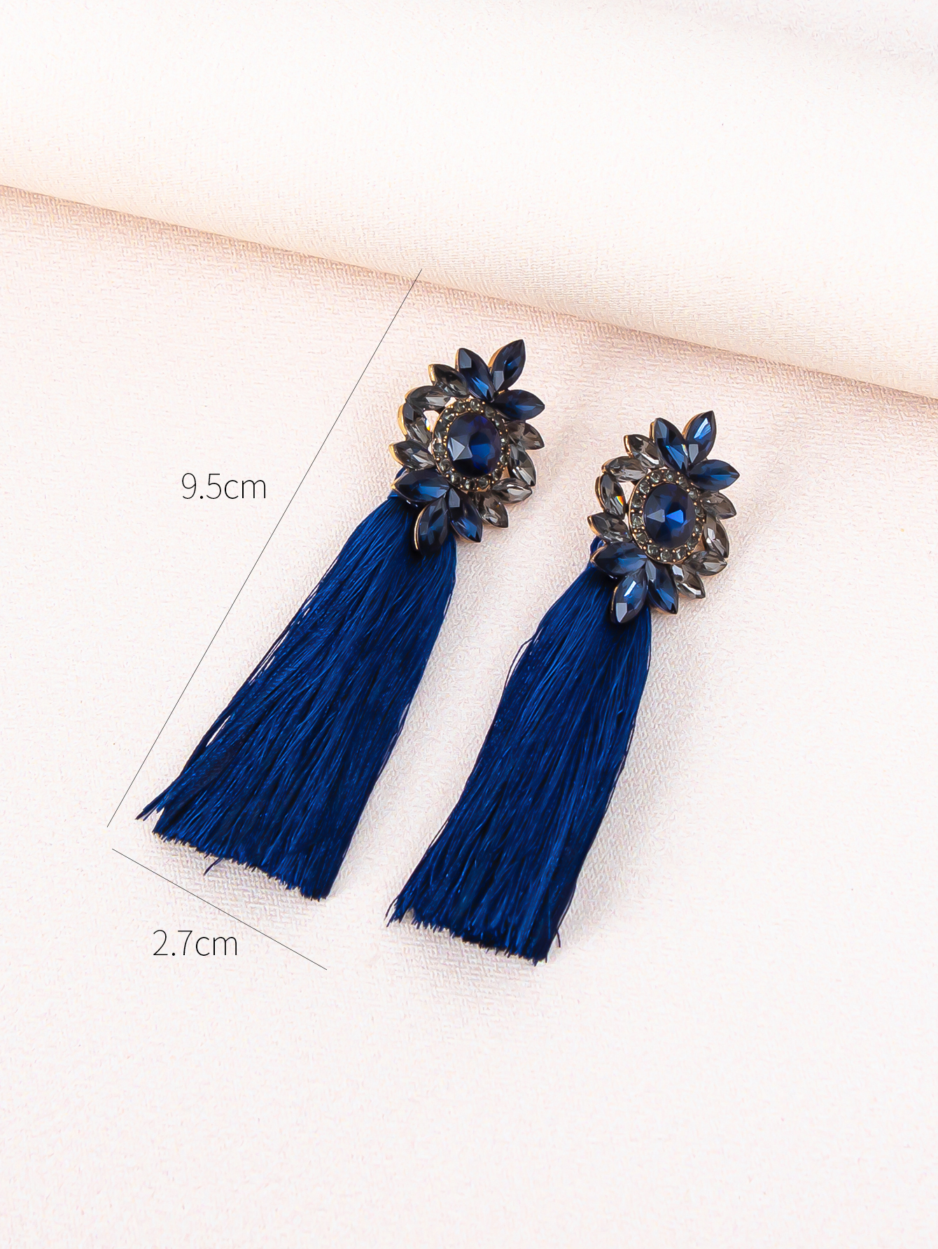 1 Pair Ig Style Glam Flower Inlay Alloy Glass Drop Earrings display picture 12