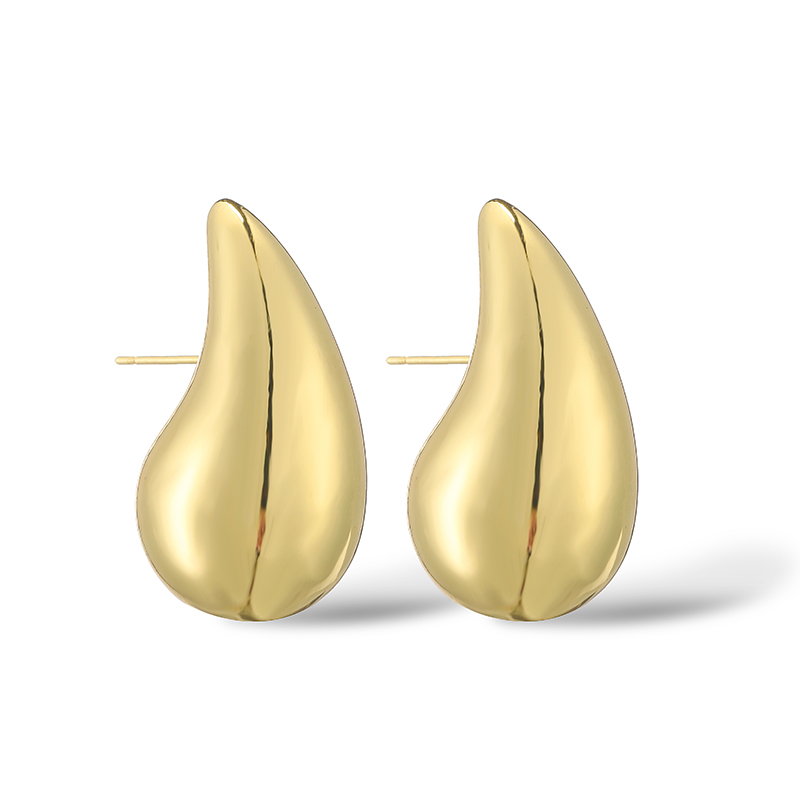 1 Pair Ig Style French Style Water Droplets Plating Alloy 18k Gold Plated Ear Studs display picture 3