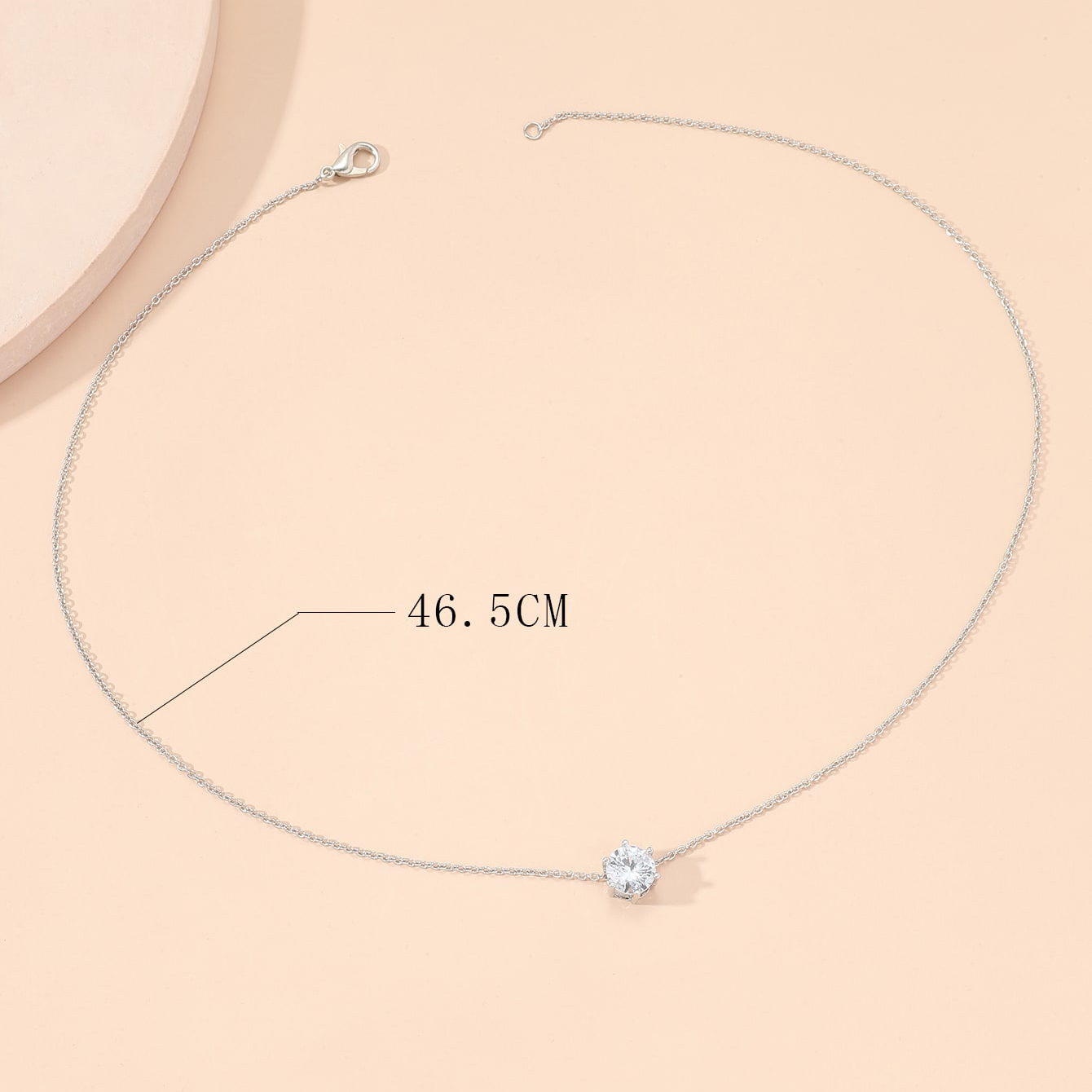 Simple Style Round Copper Plating Inlay Zircon Silver Plated Necklace display picture 1
