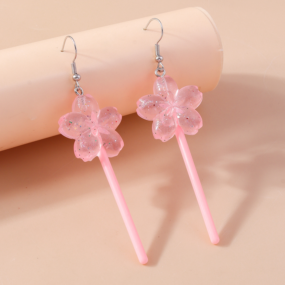 1 Pair Cute Flower Plastic Zinc Alloy Drop Earrings display picture 8