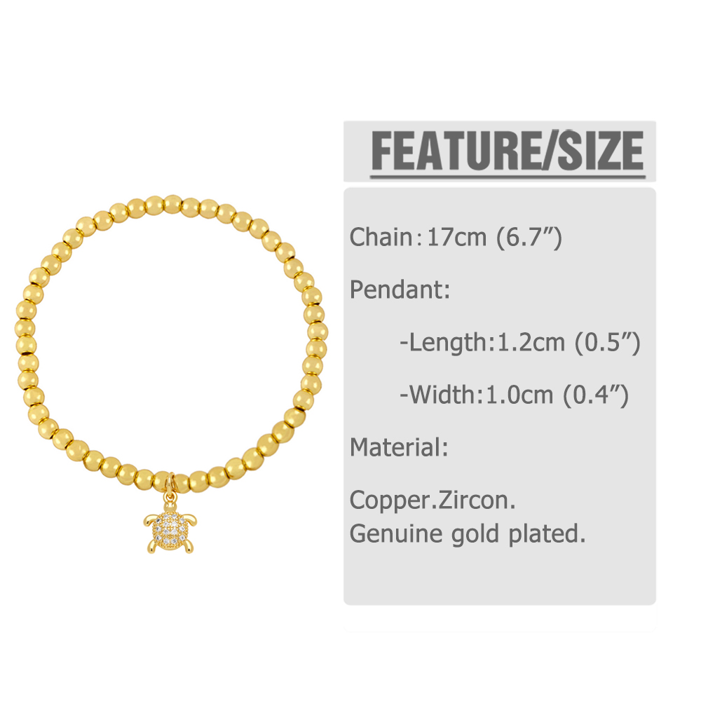 Ig Style Fashion Tortoise Angel Maple Leaf Copper Beaded Plating Inlay Zircon Bracelets display picture 1