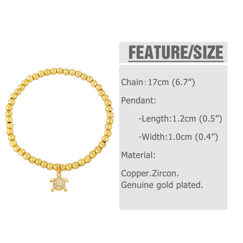 Style Ig Mode Tortue Ange Feuille D'érable Le Cuivre Perlé Placage Incruster Zircon Bracelets display picture 1