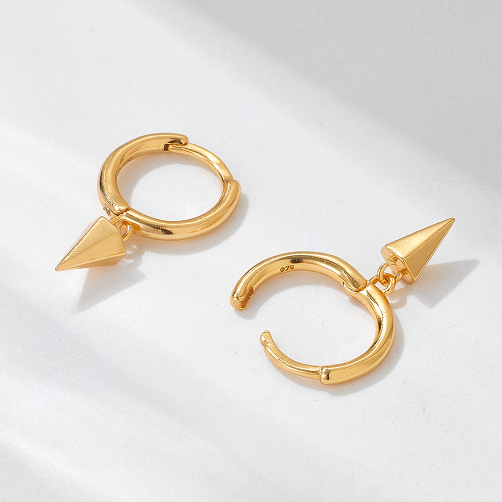 1 Pair Ig Style Geometric Plating Sterling Silver 18k Gold Plated Rhodium Plated Earrings display picture 3
