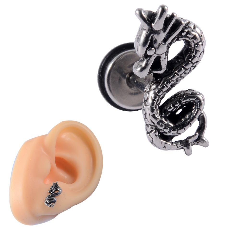 1 Piece Casual Skull Plating Stainless Steel Ear Studs display picture 2