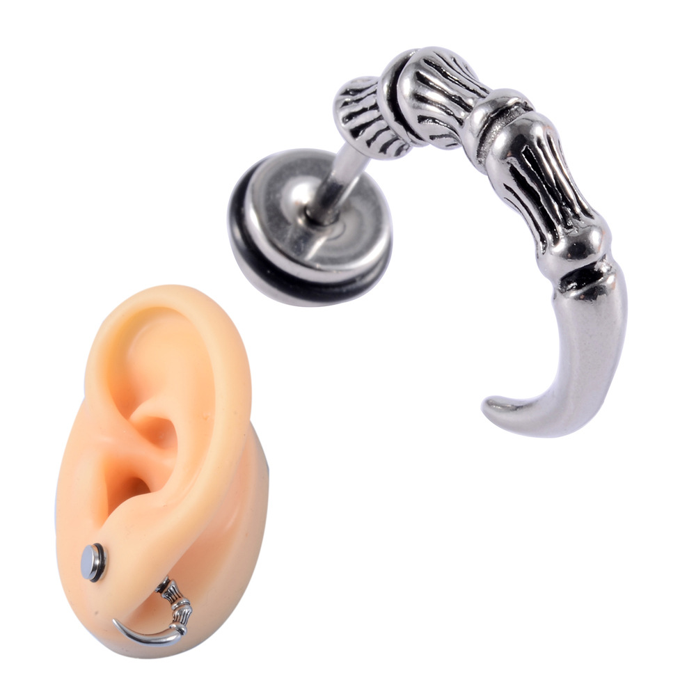 1 Pièce Décontractée Crâne Placage Acier Inoxydable Boucles D'oreilles display picture 3