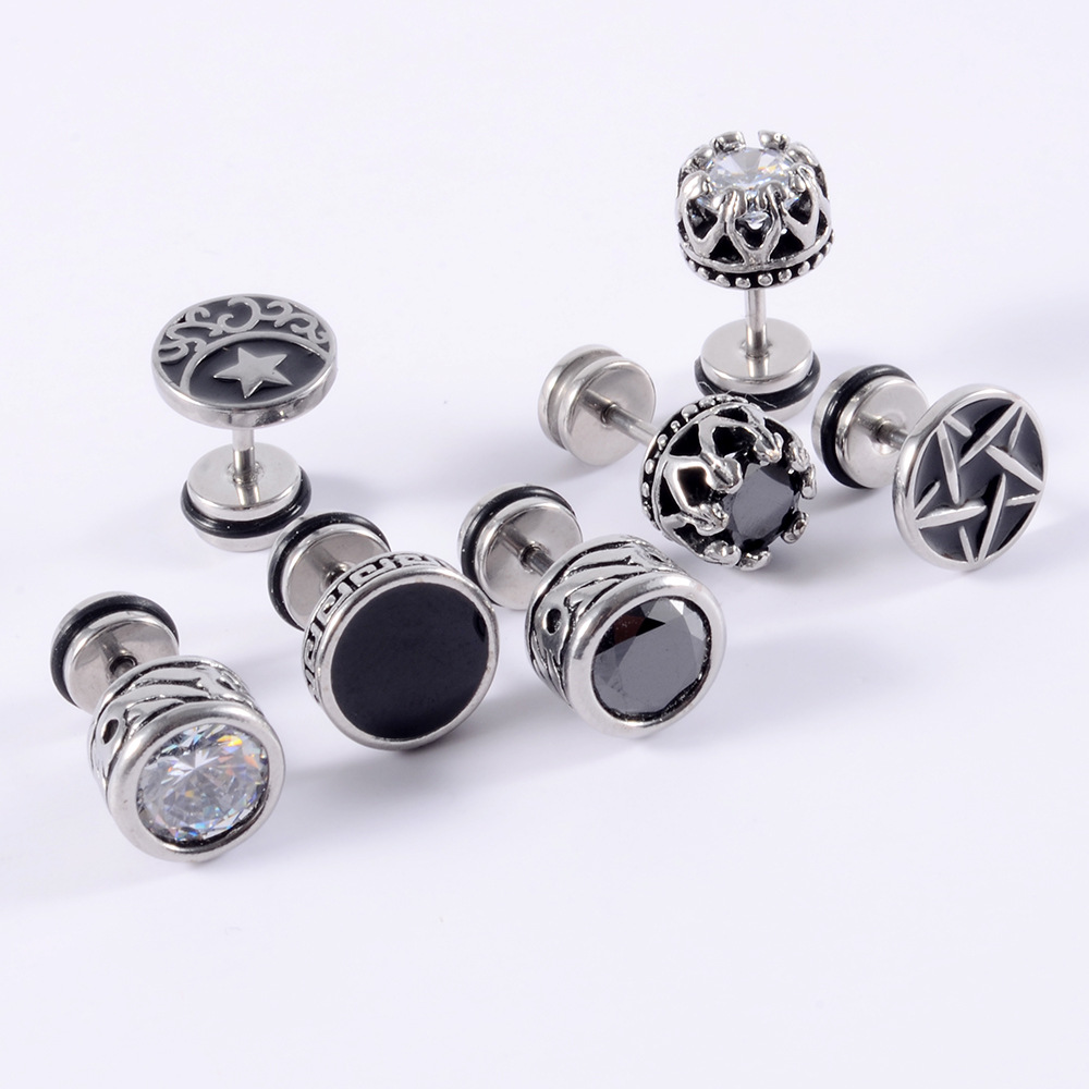 1 Piece Casual Skull Plating Stainless Steel Ear Studs display picture 8