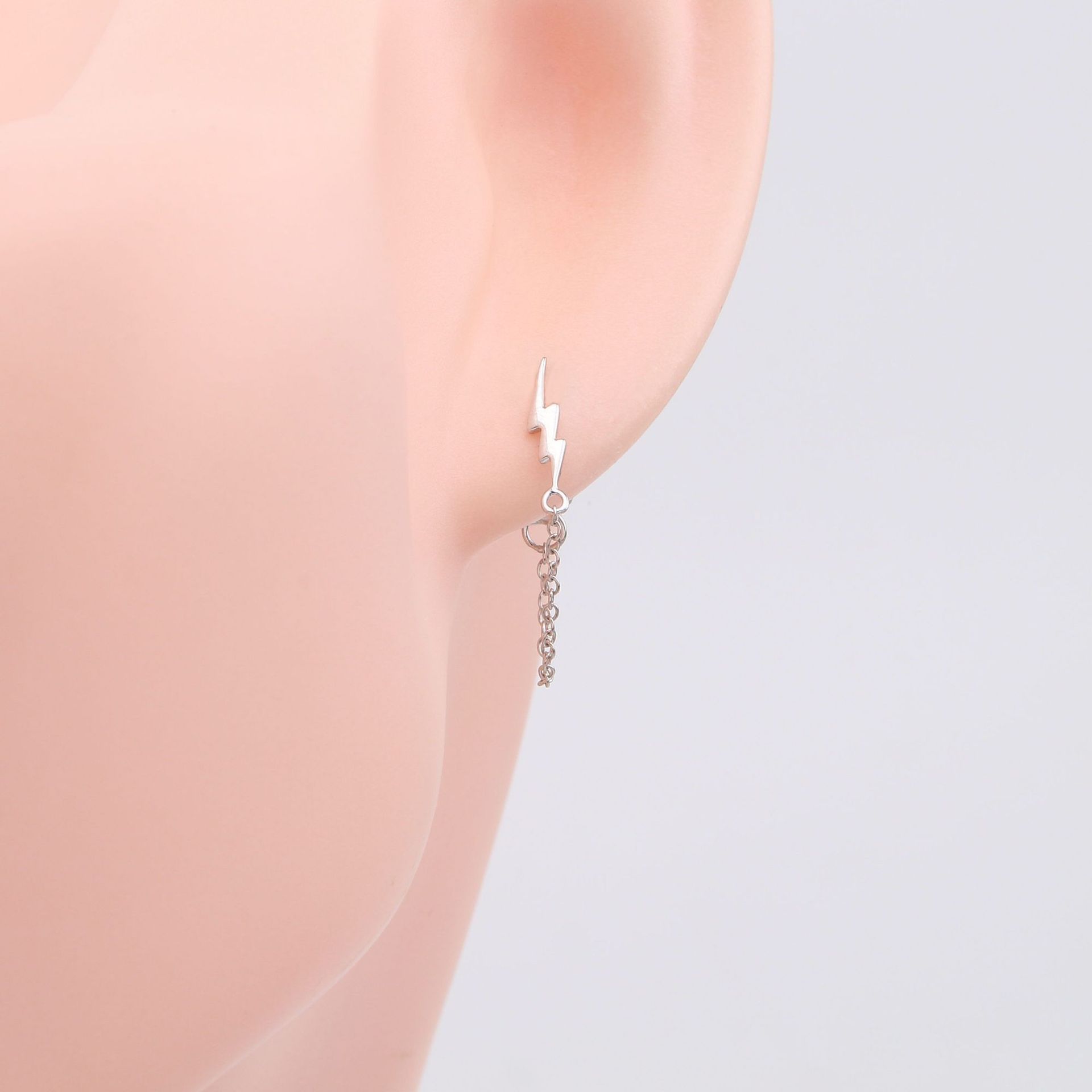 1 Paire Décontractée Impression Placage Argent Sterling Boucles D'oreilles display picture 6