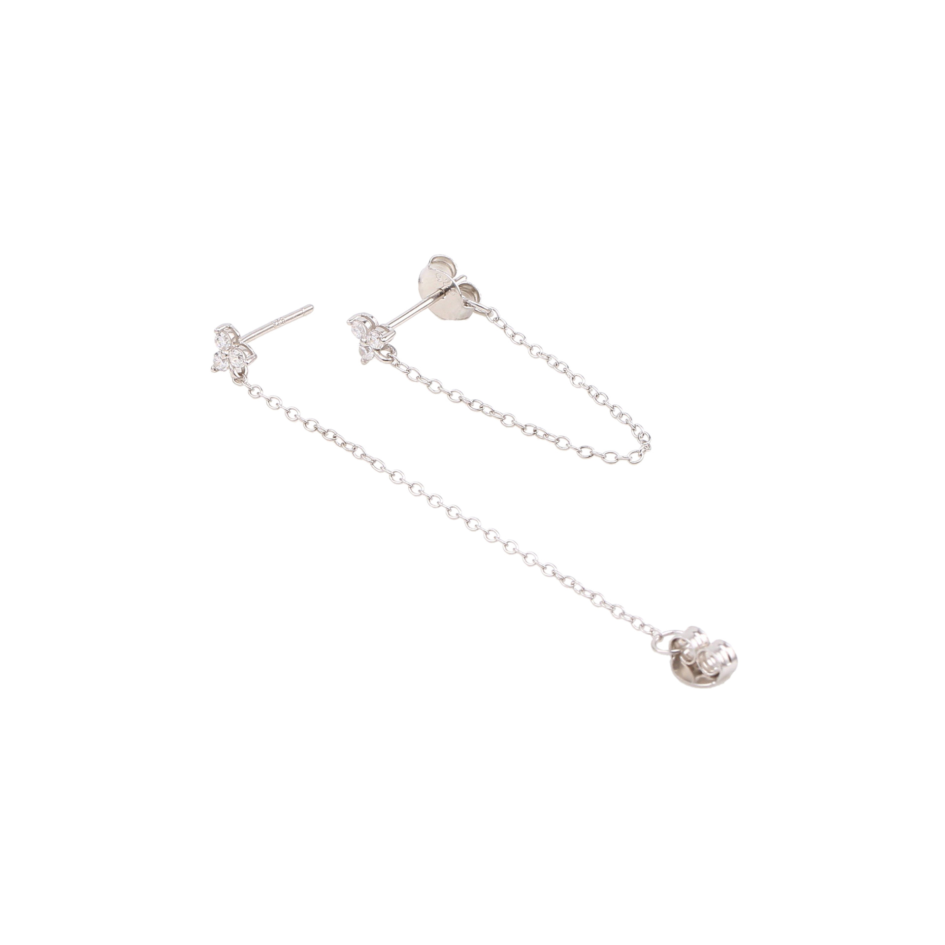 1 Pair Simple Style Printing Sterling Silver Drop Earrings display picture 3