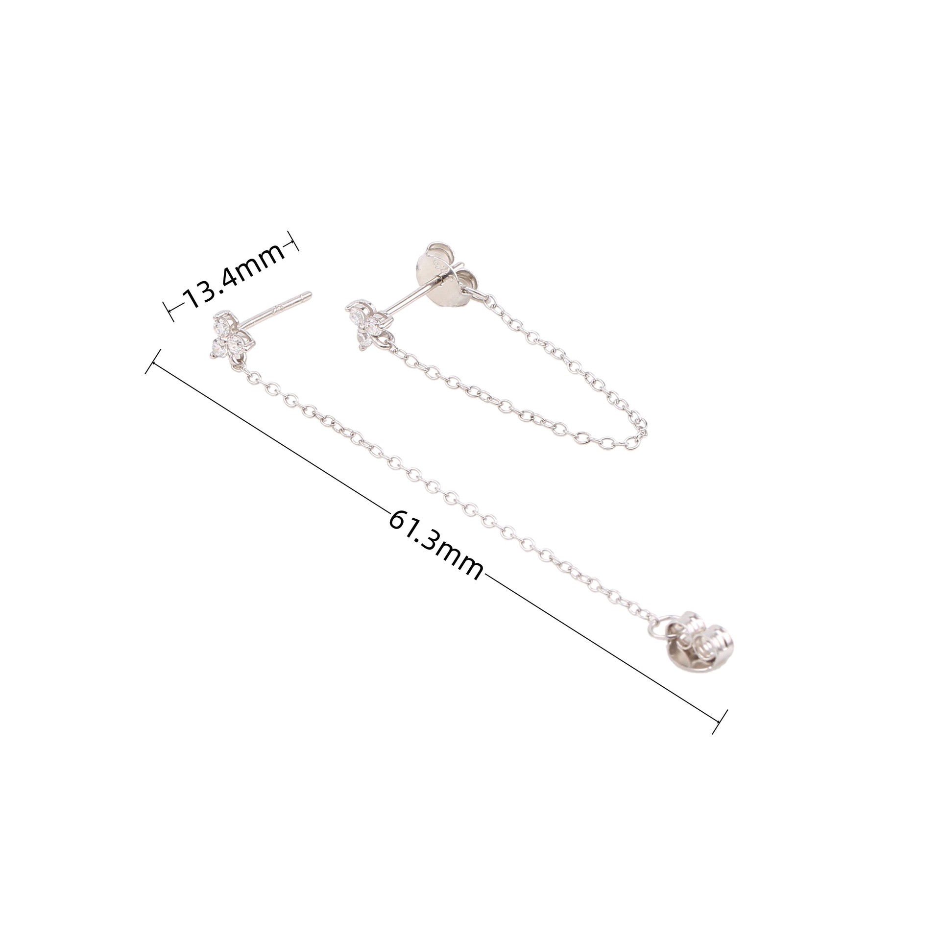 1 Pair Simple Style Printing Sterling Silver Drop Earrings display picture 4