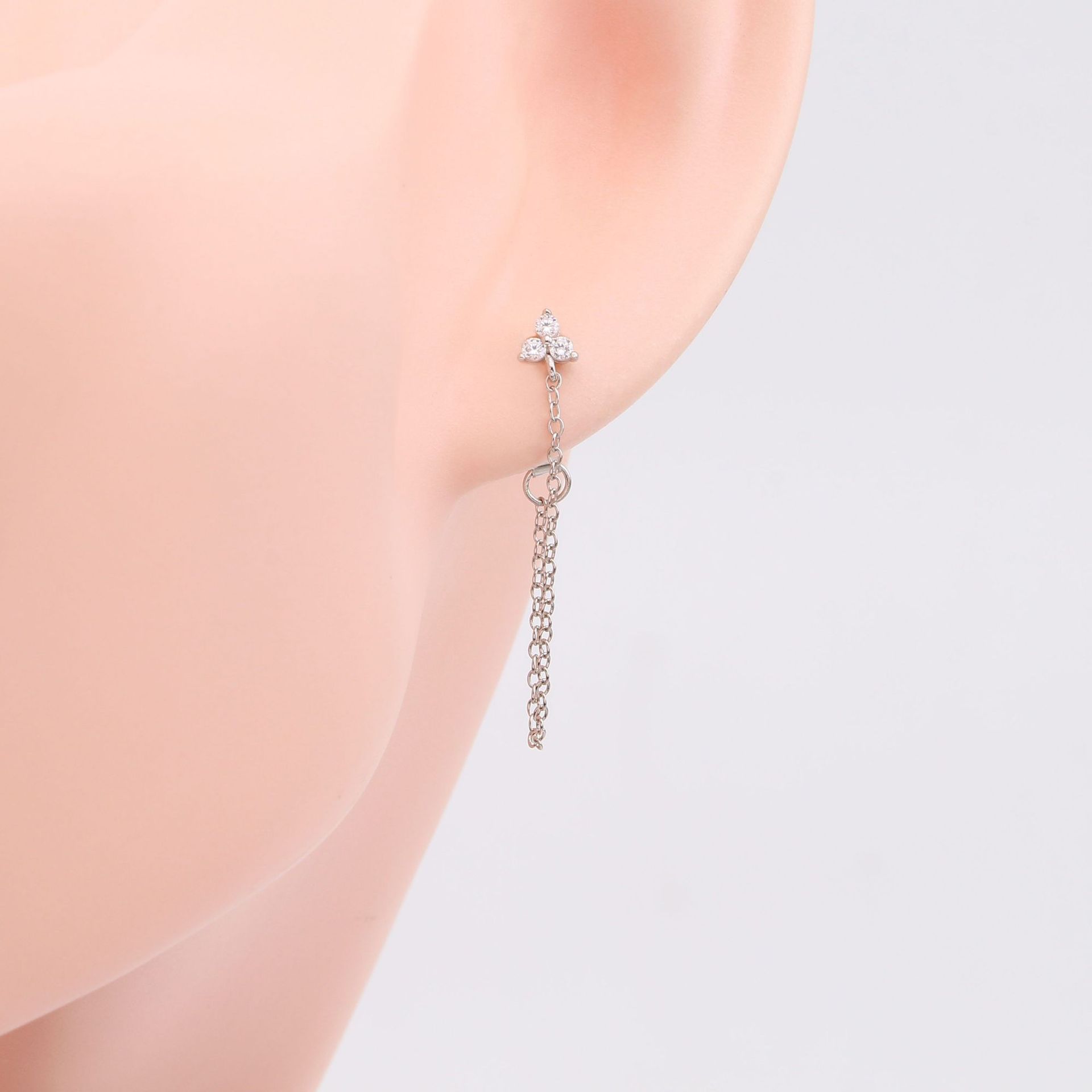 1 Pair Simple Style Printing Sterling Silver Drop Earrings display picture 6