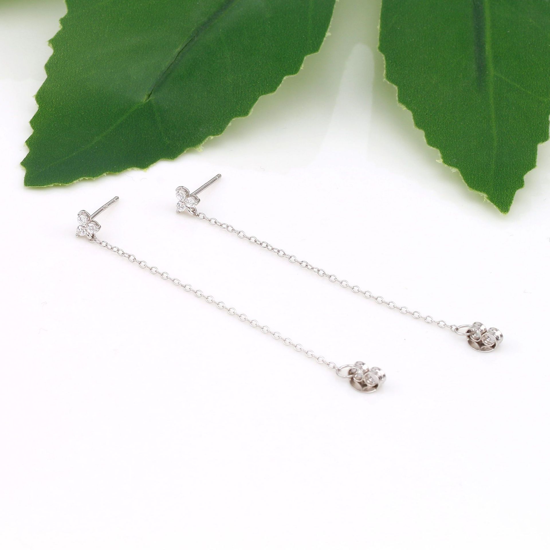 1 Pair Simple Style Printing Sterling Silver Drop Earrings display picture 10