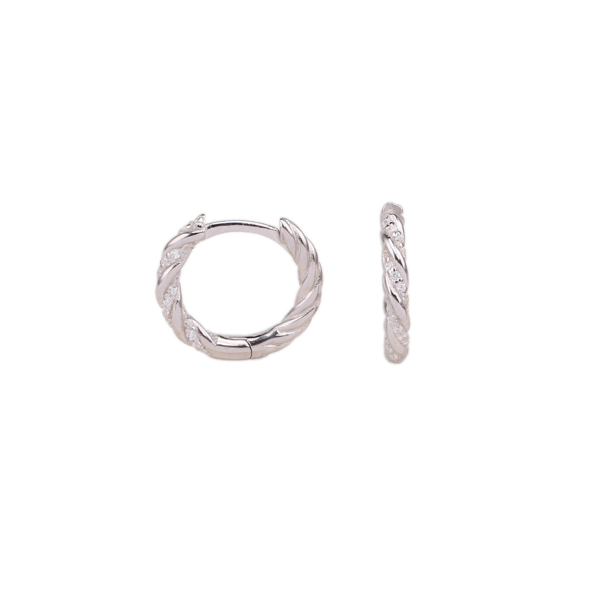 1 Paar Einfacher Stil Wellen Inlay Sterling Silber Zirkon Ohrringe display picture 4