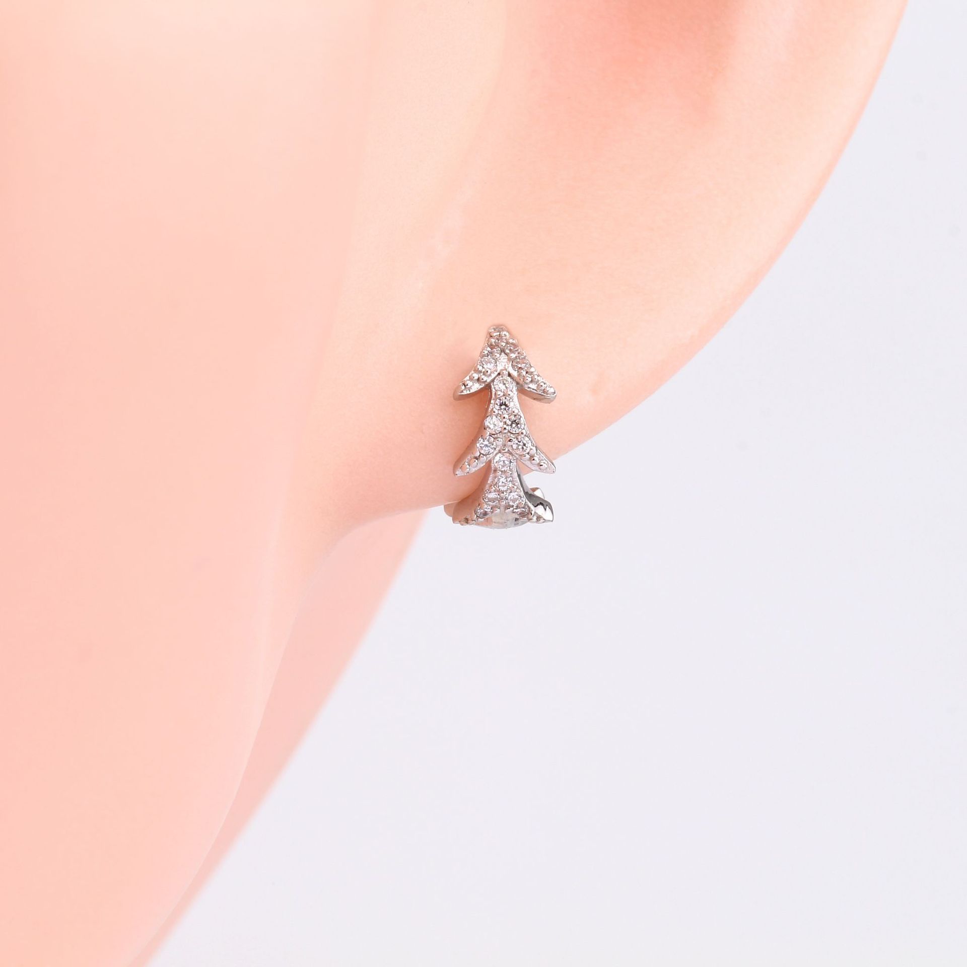 1 Pair Basic Grain Plating Inlay Sterling Silver Zircon Earrings display picture 8