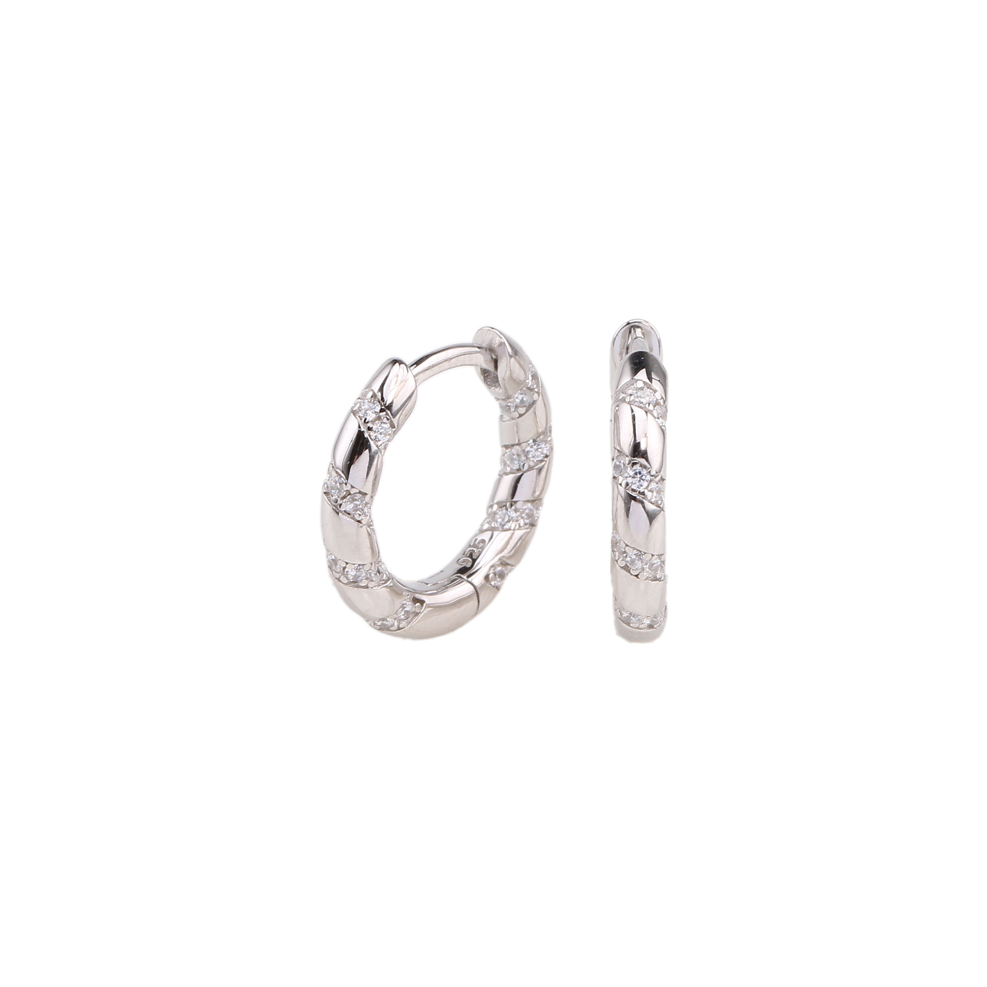 1 Paire Style Simple Bloc De Couleur Incruster Argent Sterling Zircon Des Boucles D'oreilles display picture 3