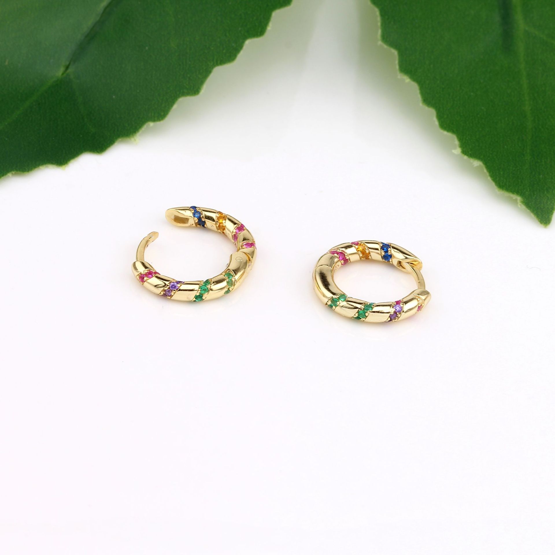 1 Pair Simple Style Color Block Inlay Sterling Silver Zircon Earrings display picture 23