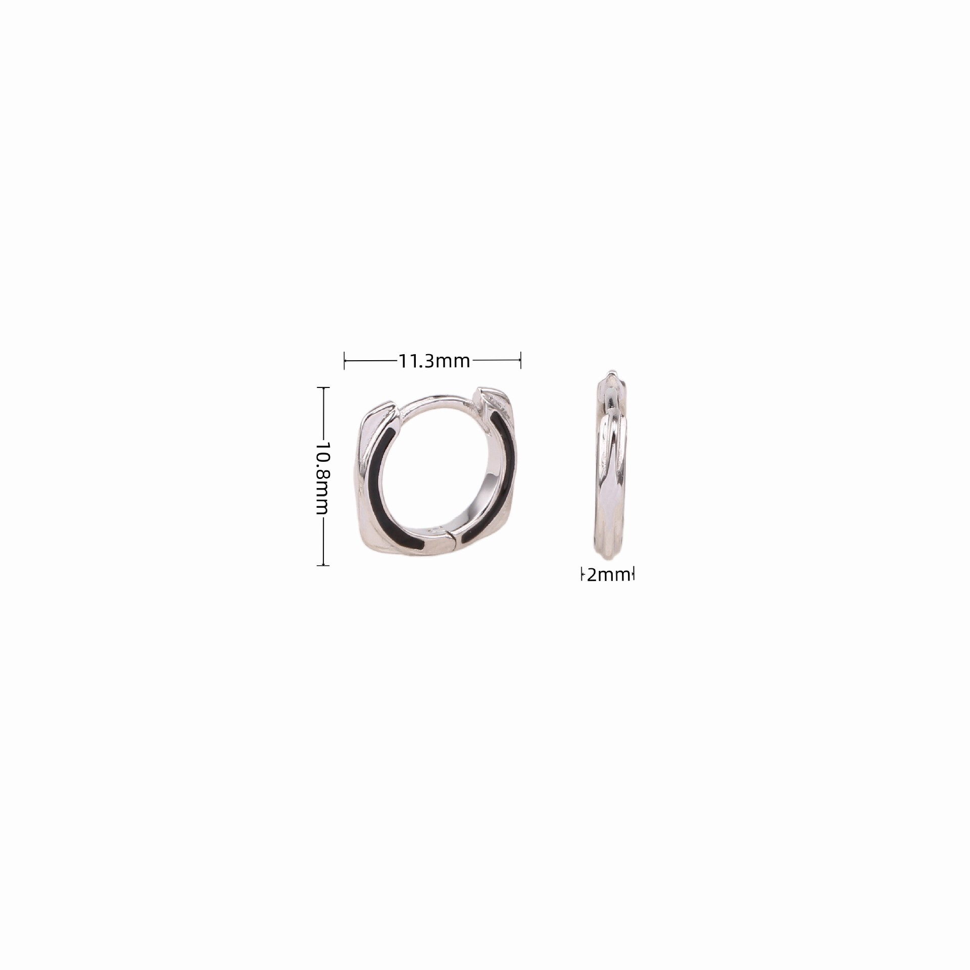 1 Paar Einfacher Stil Einfarbig Sterling Silber Ohrringe display picture 4