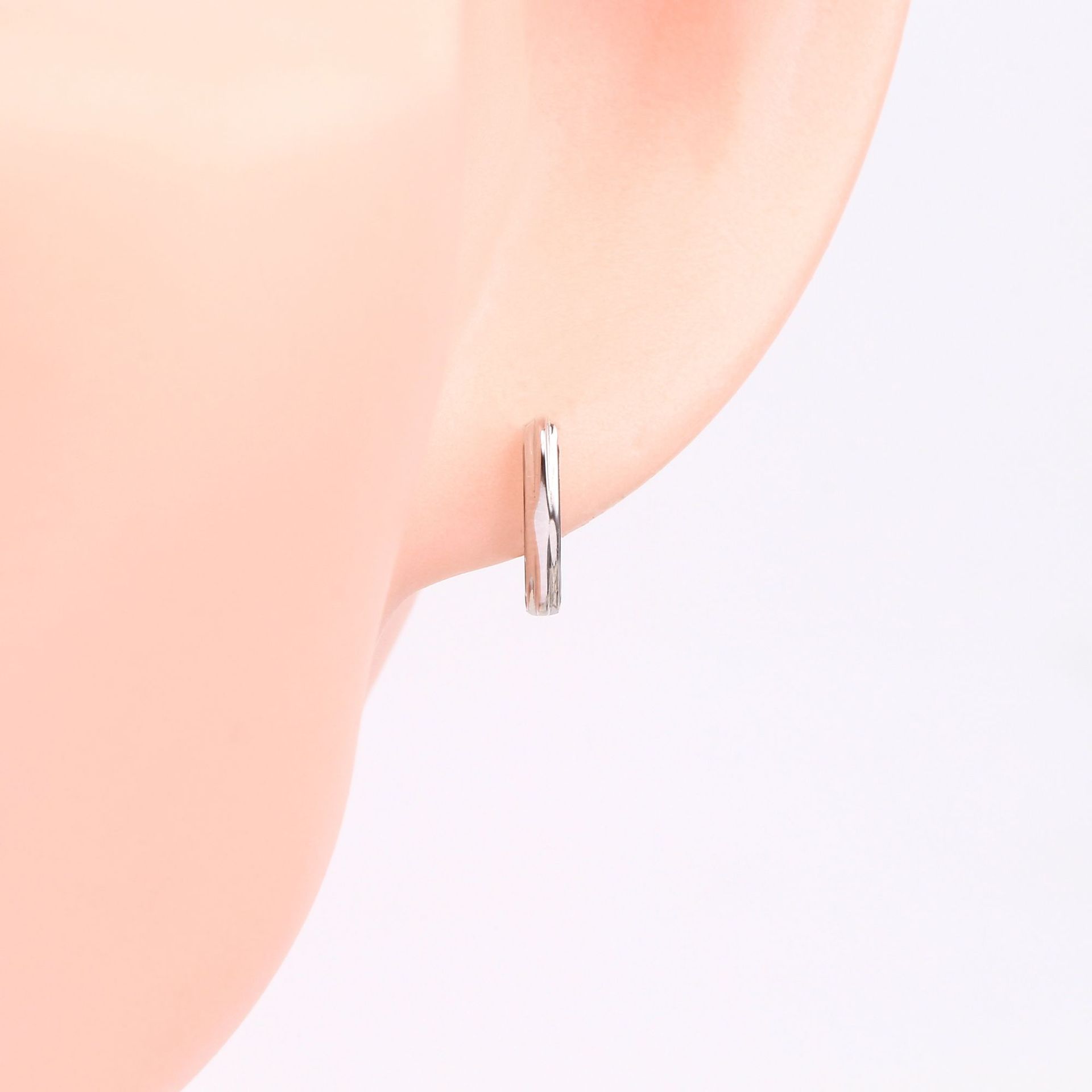1 Paar Einfacher Stil Einfarbig Sterling Silber Ohrringe display picture 6