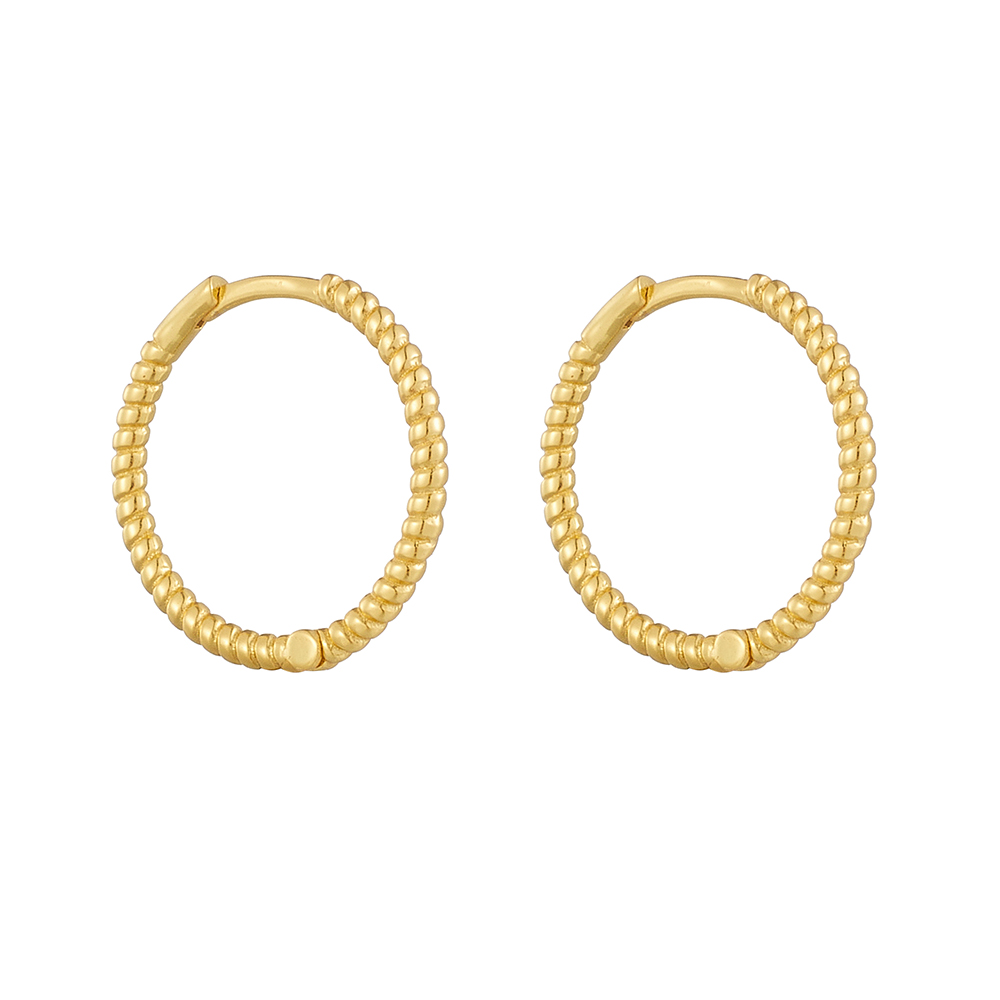 1 Pair Simple Style Round Plating Sterling Silver 14k Gold Plated Earrings display picture 1