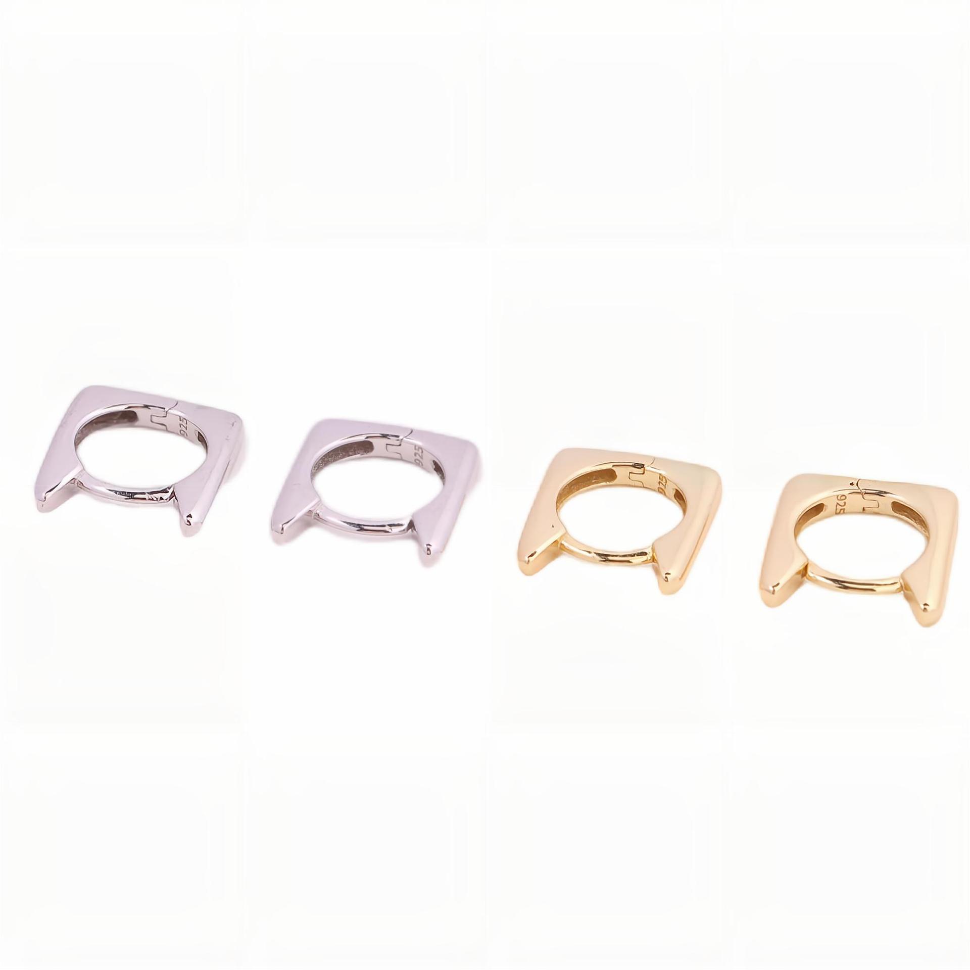 1 Paar Einfacher Stil Einfarbig Sterling Silber Ohrringe display picture 1