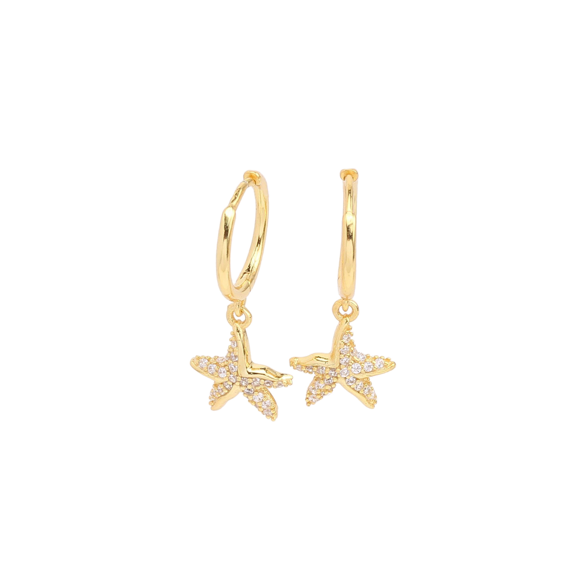 1 Pair Simple Style Classic Style Star Inlay Sterling Silver Zircon Drop Earrings display picture 1