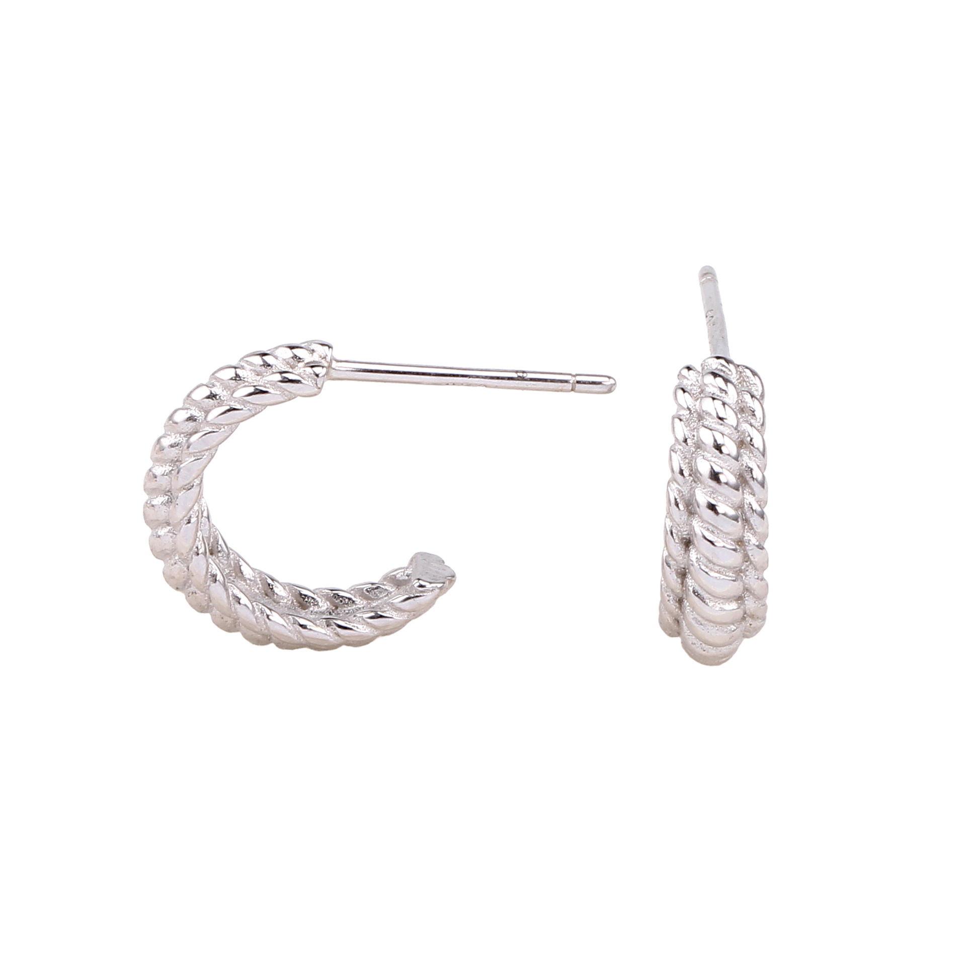 1 Pair Simple Style Waves Plating Sterling Silver Gold Plated Ear Studs display picture 4