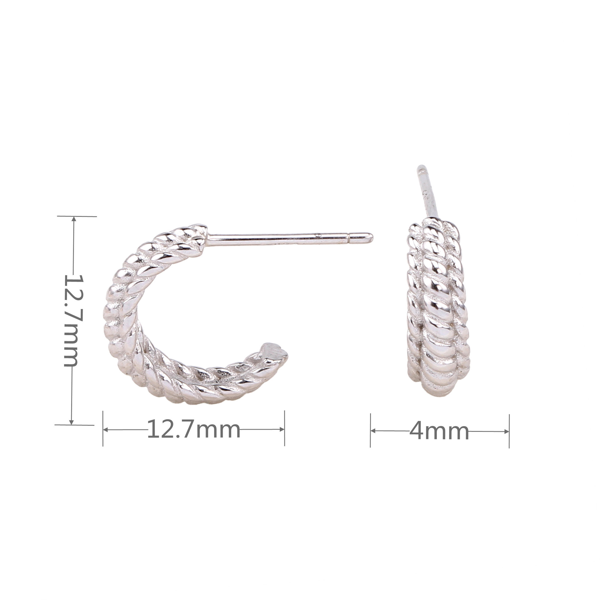 1 Pair Simple Style Waves Plating Sterling Silver Gold Plated Ear Studs display picture 5