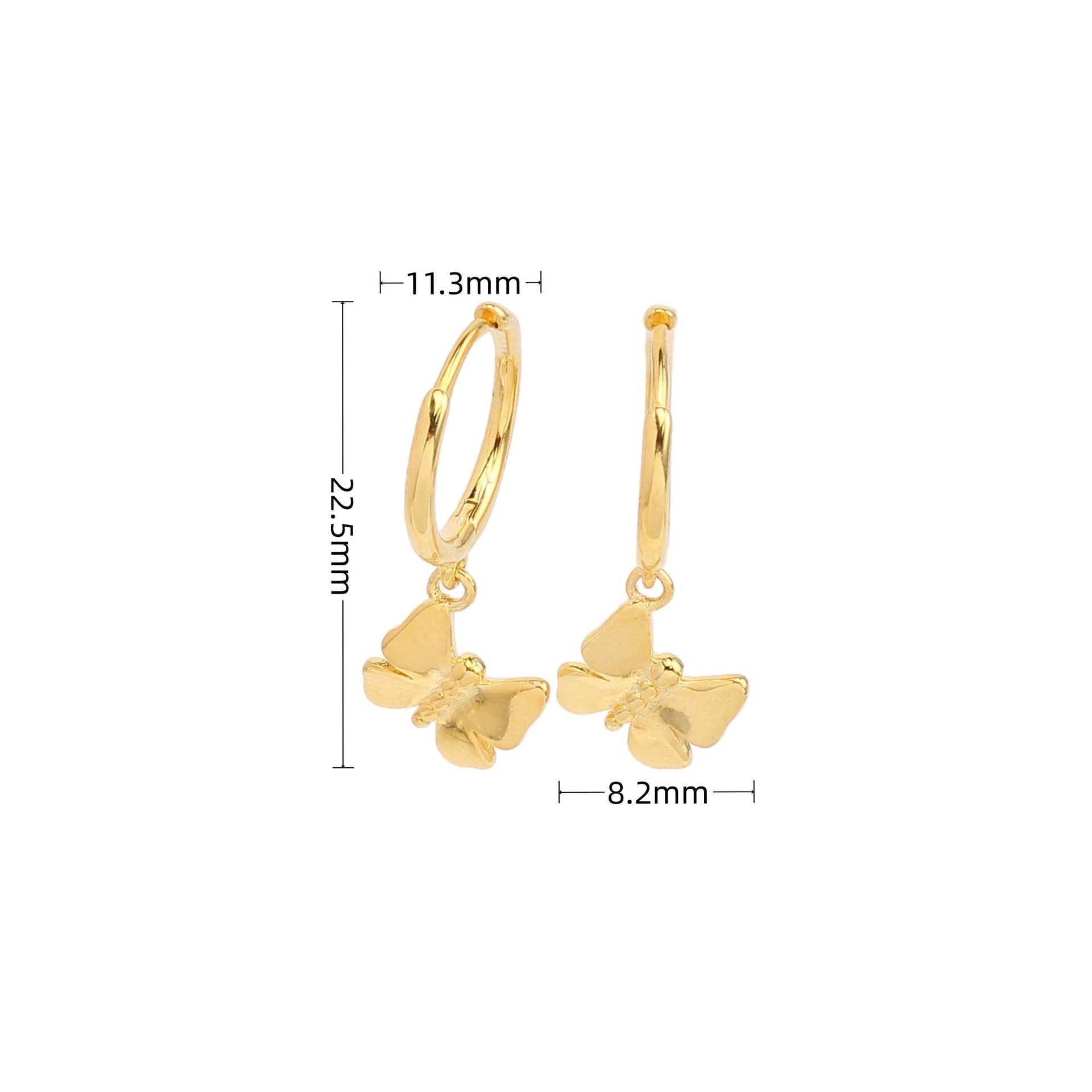 1 Pair Simple Style Bow Knot Plating Sterling Silver Gold Plated Drop Earrings display picture 2