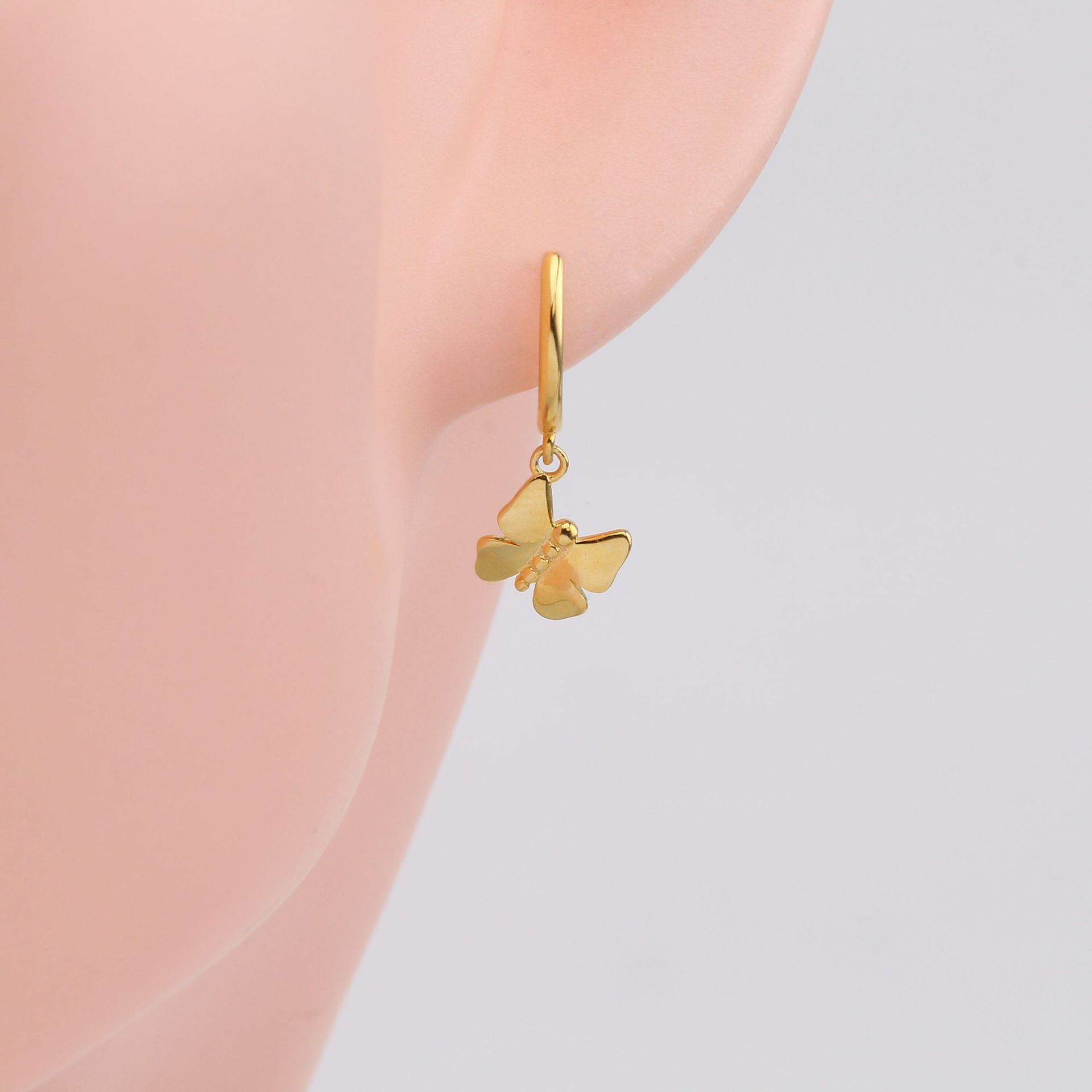1 Pair Simple Style Bow Knot Plating Sterling Silver Gold Plated Drop Earrings display picture 5