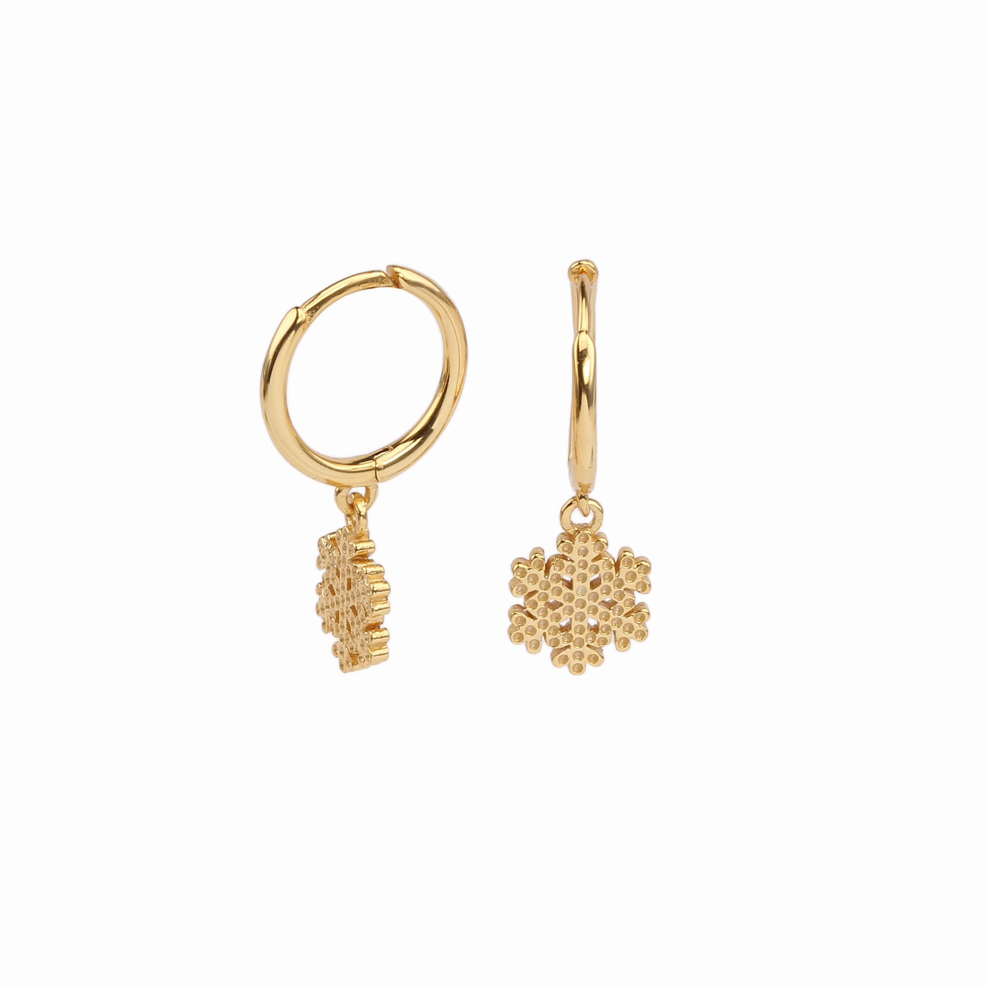 1 Pair Simple Style Flower Plating Sterling Silver Gold Plated Drop Earrings display picture 1