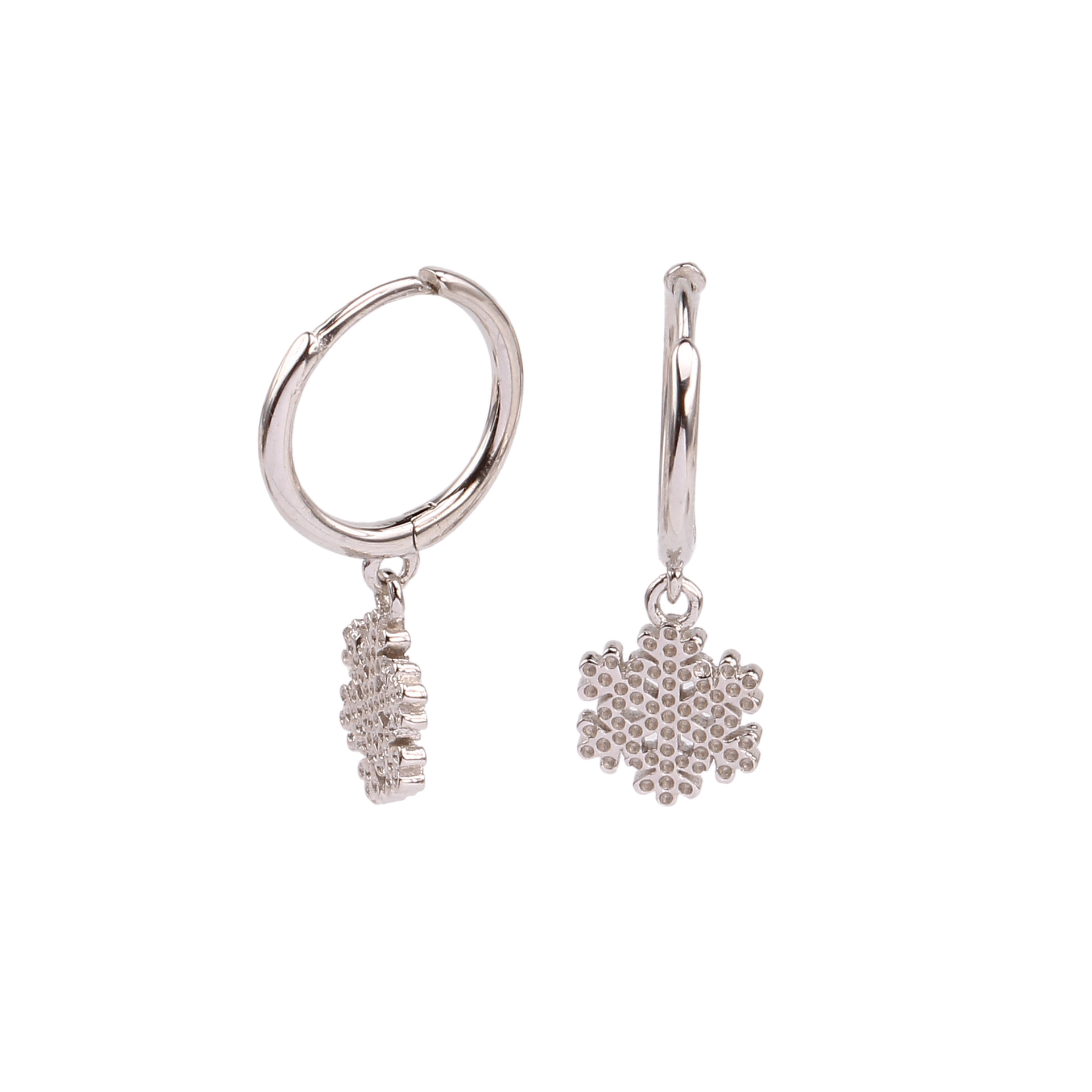 1 Pair Simple Style Flower Plating Sterling Silver Gold Plated Drop Earrings display picture 3