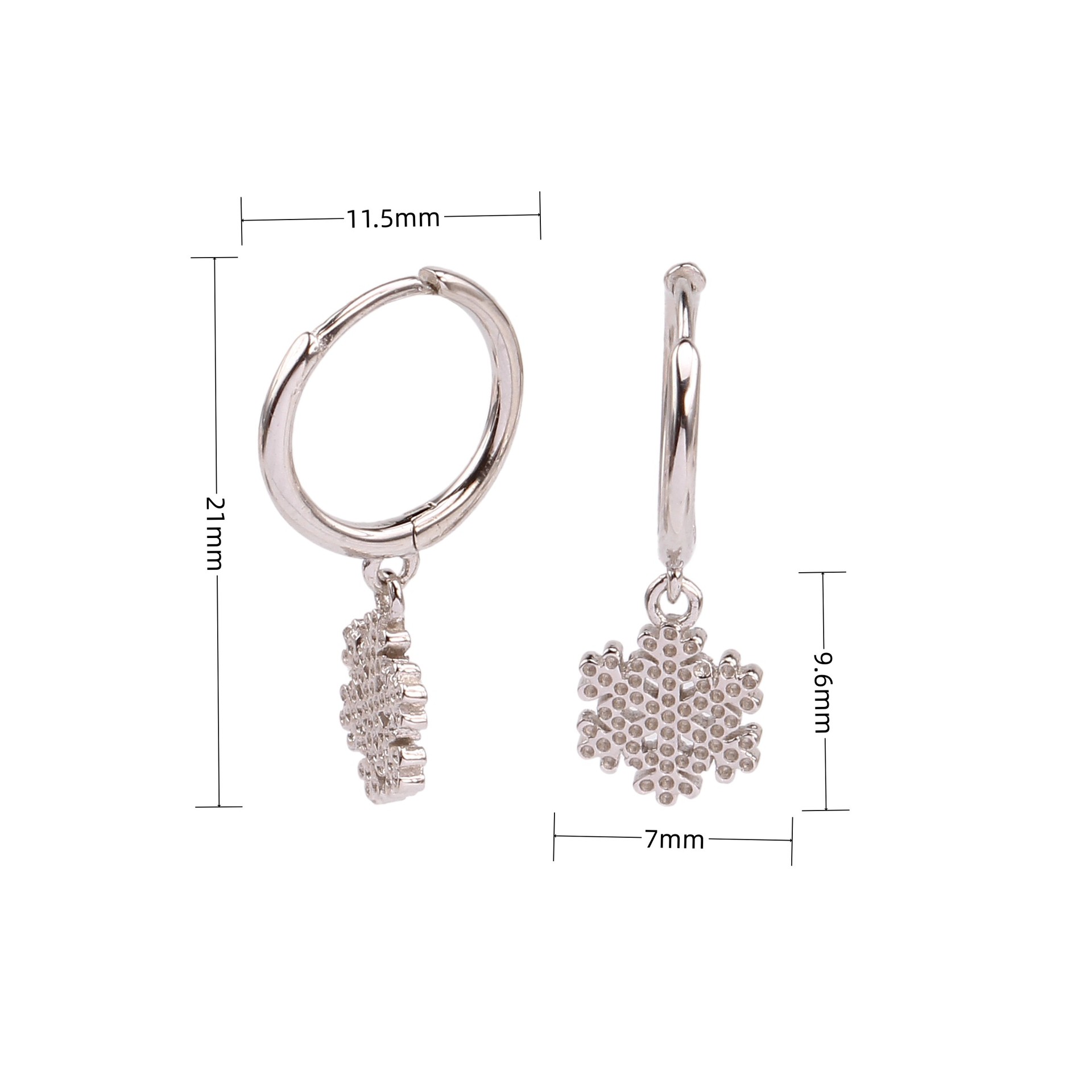 1 Pair Simple Style Flower Plating Sterling Silver Gold Plated Drop Earrings display picture 4