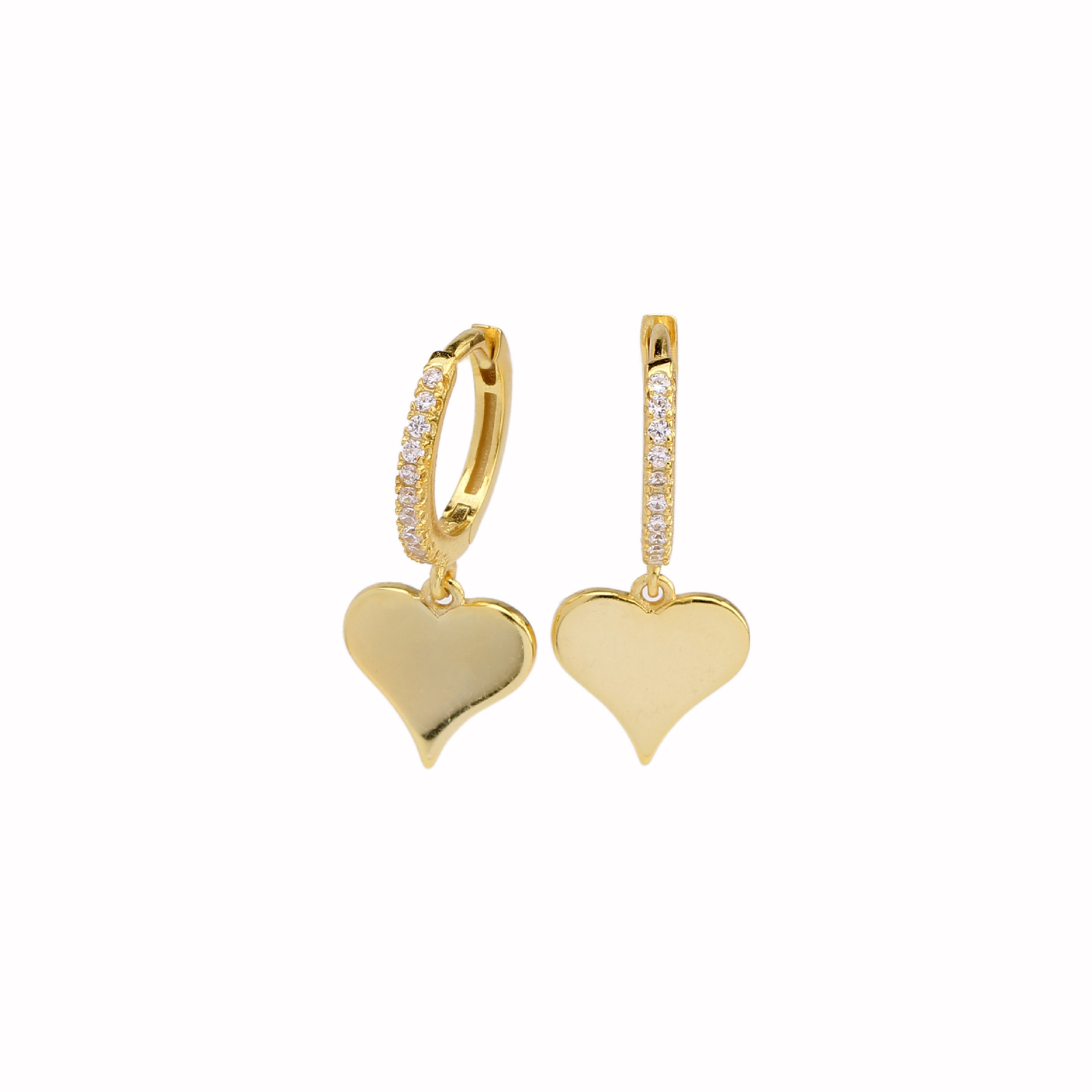 1 Pair Sweet Heart Shape Inlay Sterling Silver Zircon Drop Earrings display picture 1