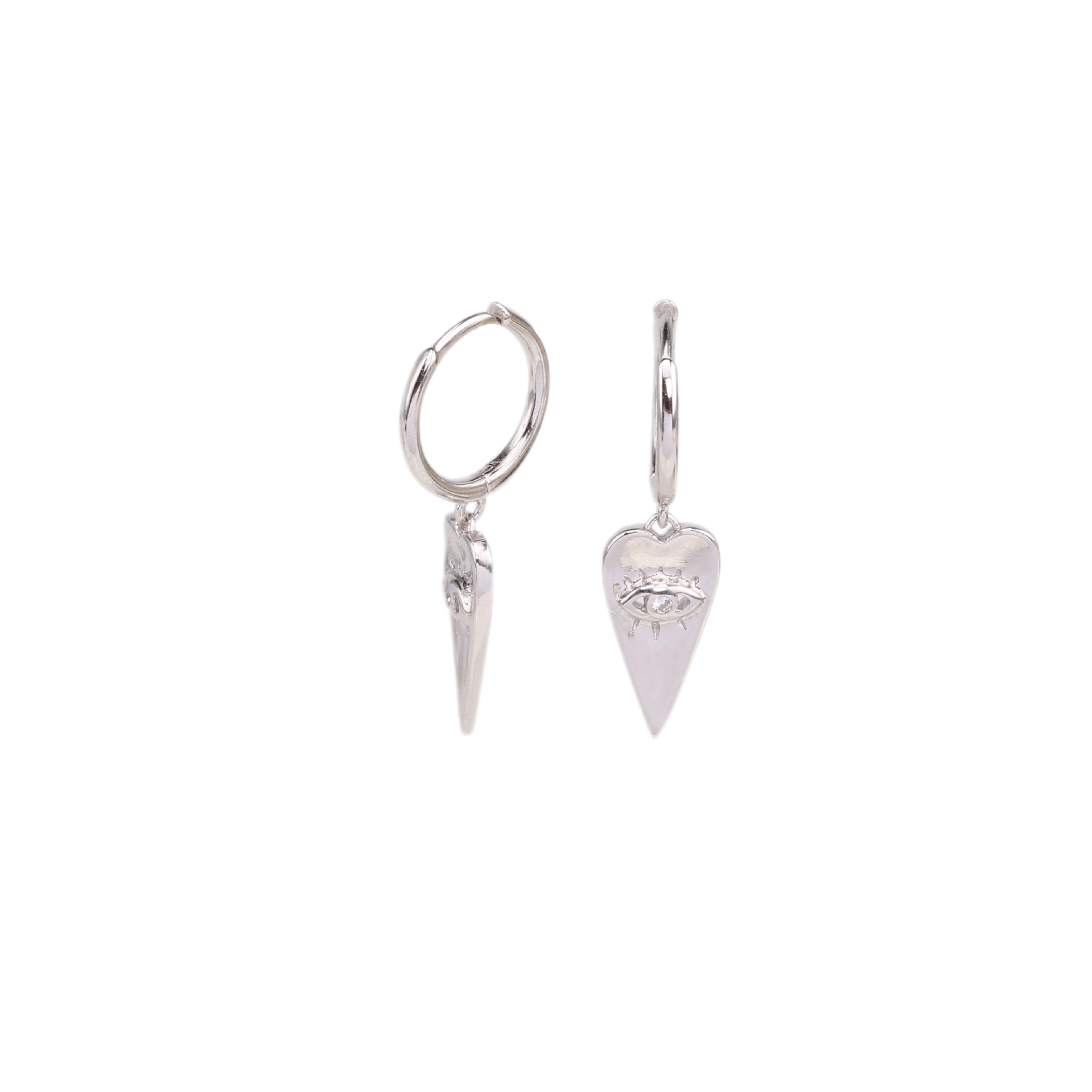 1 Pair Simple Style Heart Shape Plating Sterling Silver Gold Plated Drop Earrings display picture 2