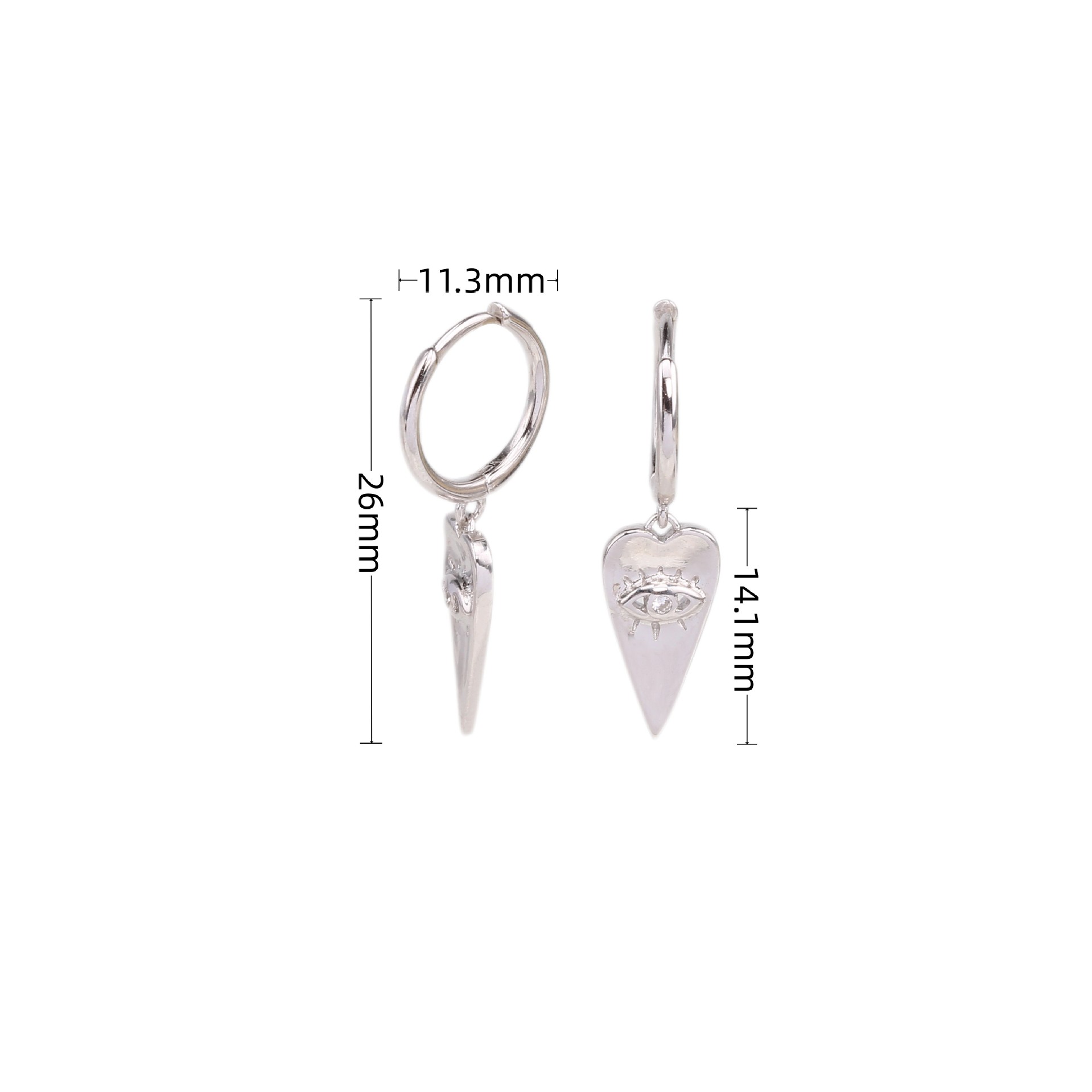 1 Pair Simple Style Heart Shape Plating Sterling Silver Gold Plated Drop Earrings display picture 3